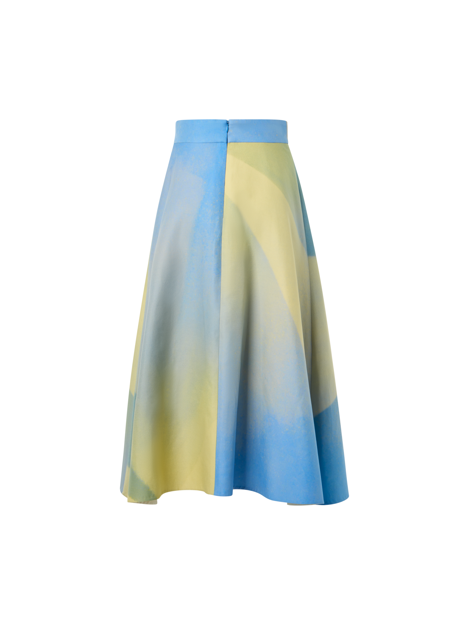 Designer Sunbeam Print Cotton Double-Weave Midi Skirt - multicolor