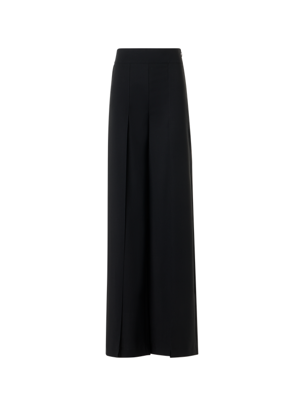 Designer Fellia Fluid Wide Slit Pants - black
