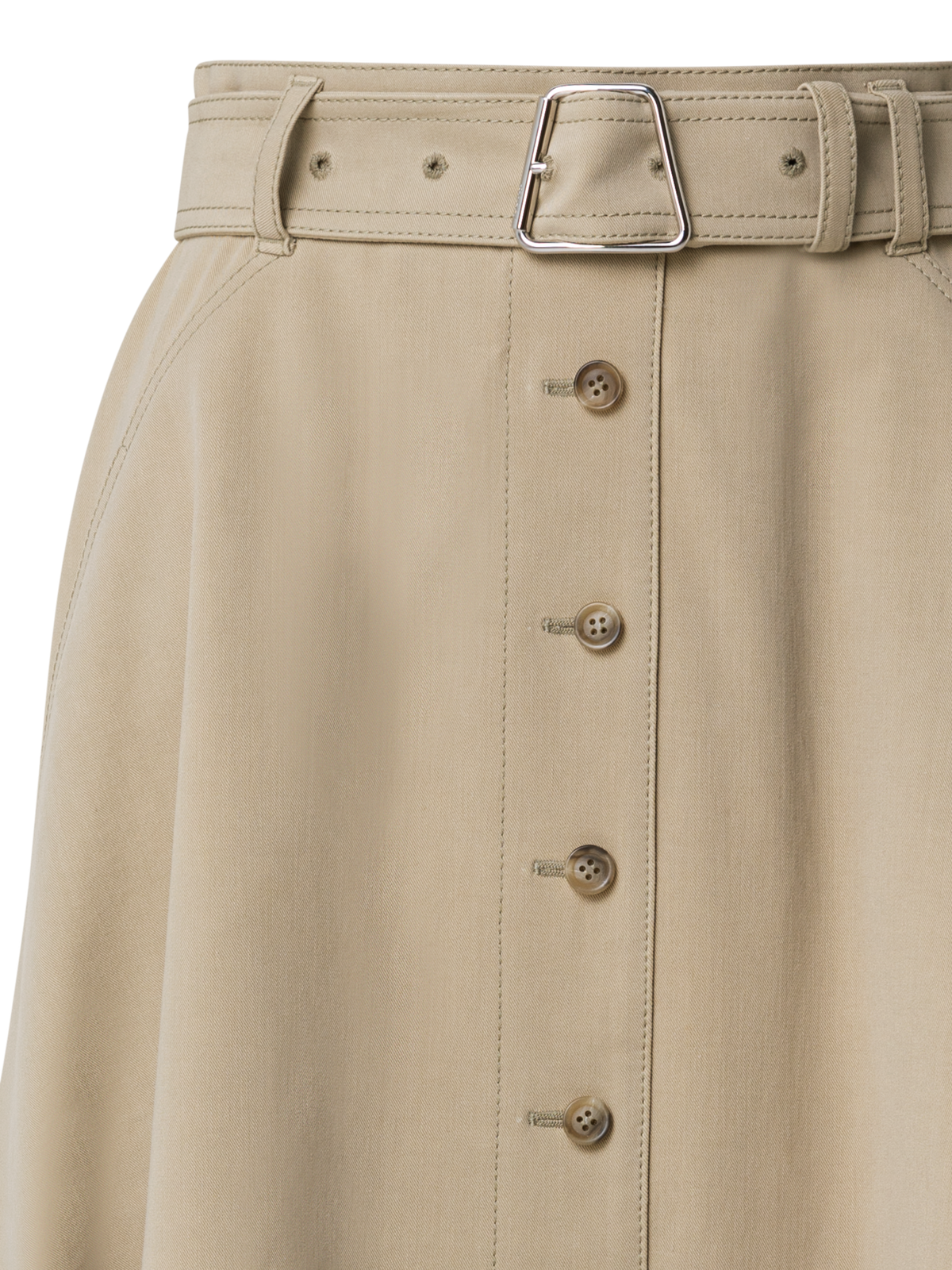Designer A-Line Cotton Stretch Denim Midi Skirt