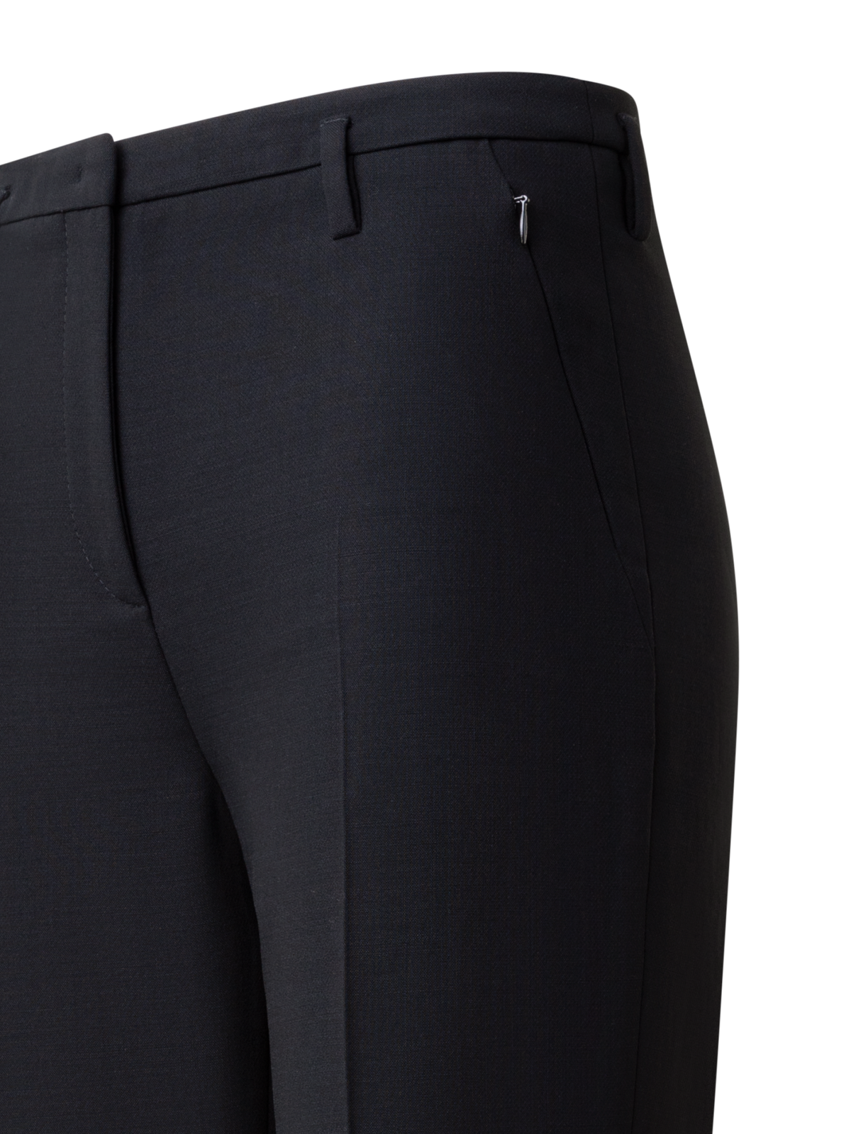 Designer Bootcut Wool Double-Face Pants - neutral - black