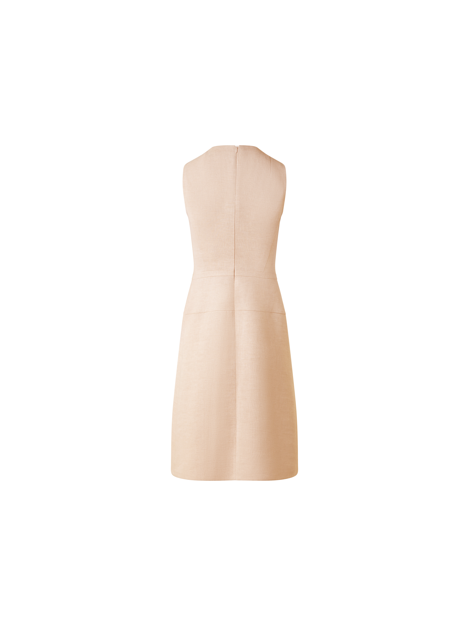 Designer A-Line Sheath Dress in Linen Double-Face - neutral - pastel - beige