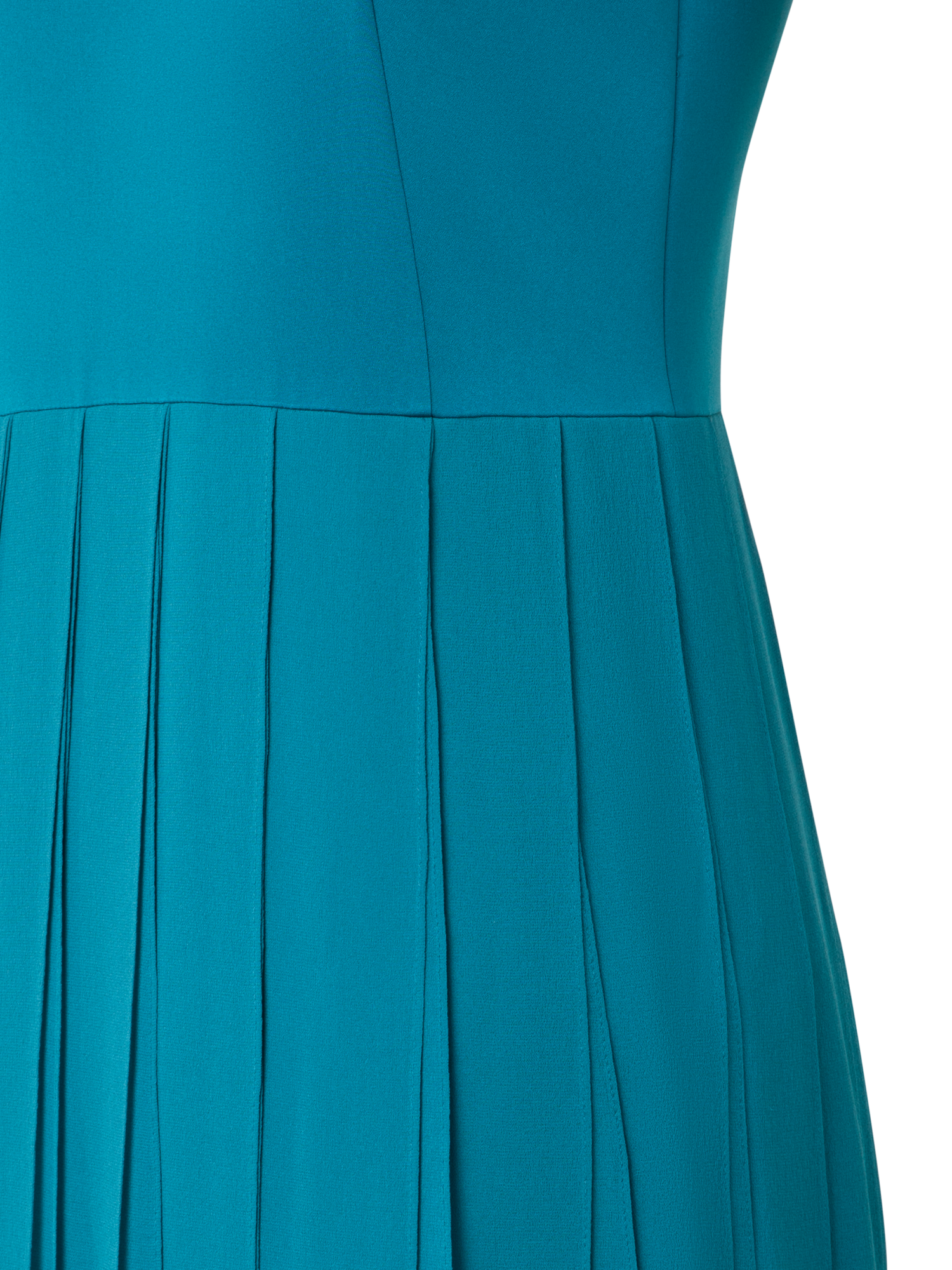 Designer Silk Gown with Flowing Ribbons Skirt - blue