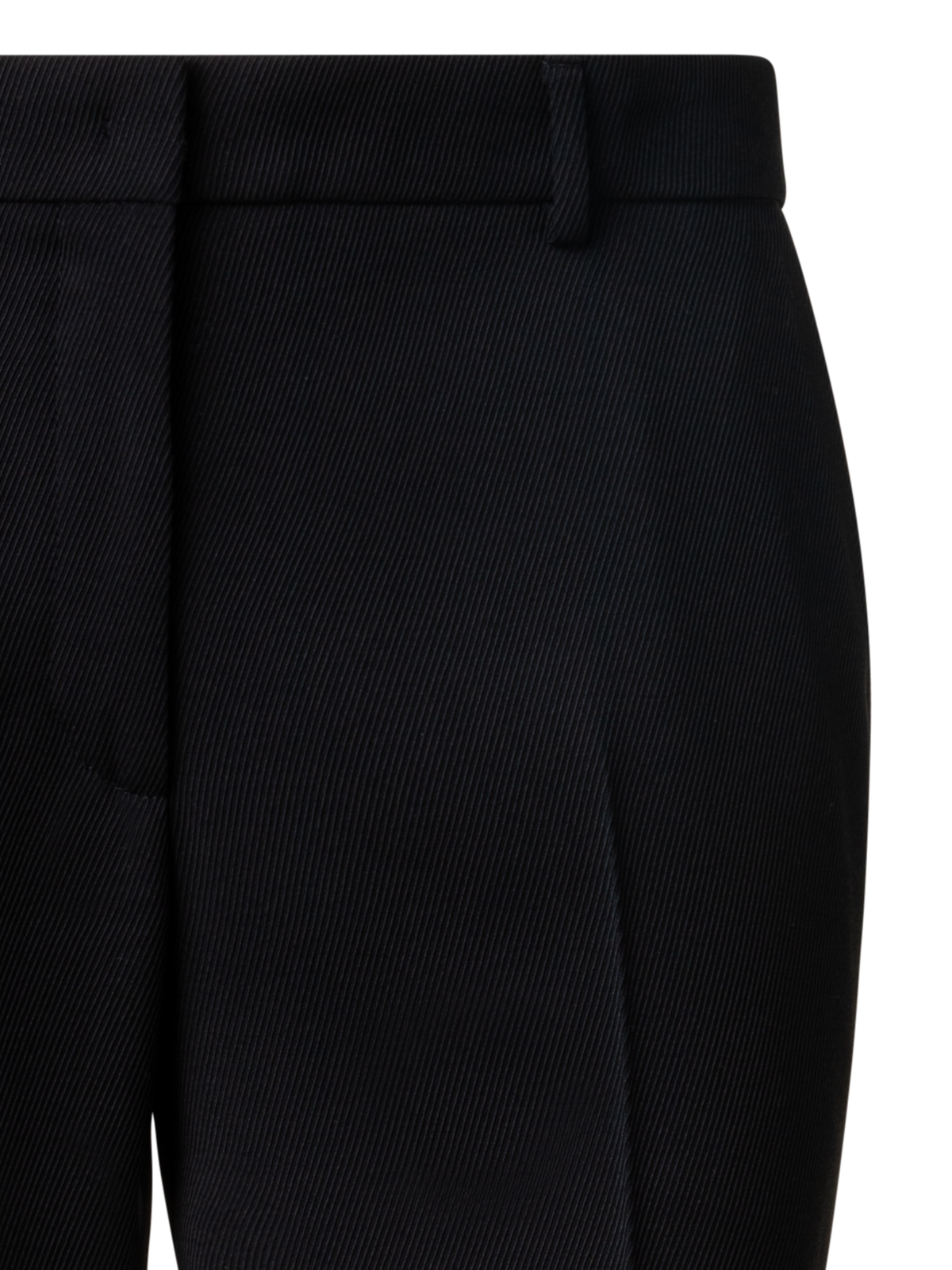 Designer Straight Wool Tricotine Pants - neutral - black