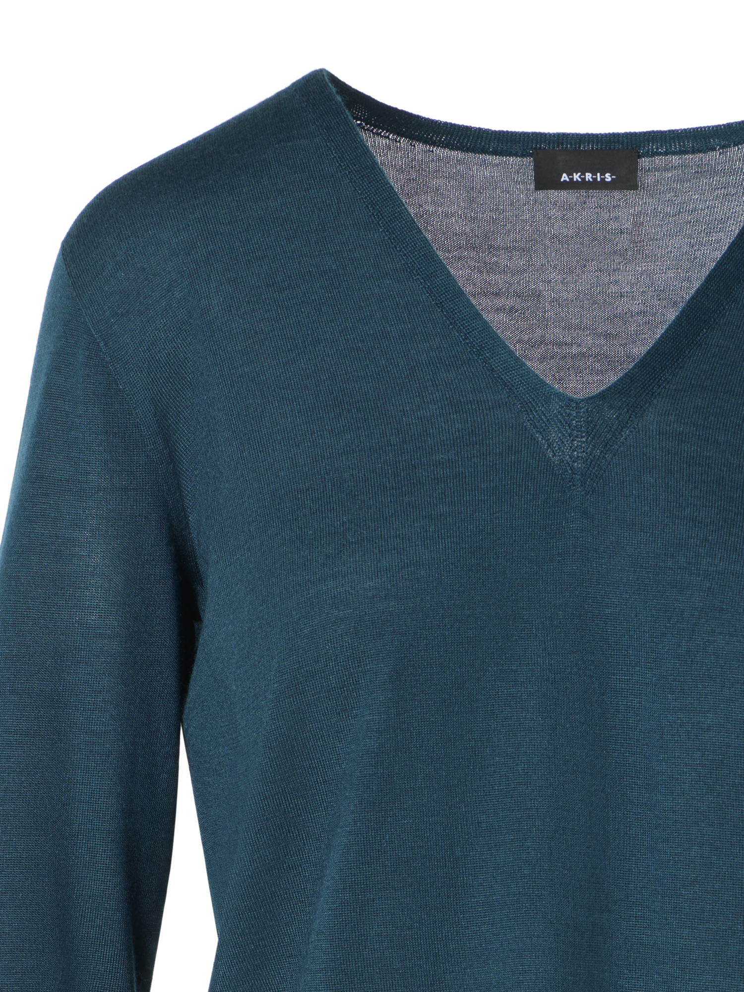 Designer Seamless Cashmere Silk V-Neck Sweater - green