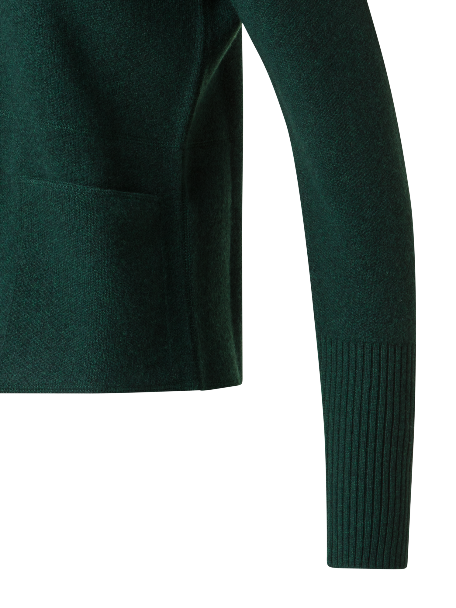 Designer Cardigan in Cashmere Pique Knit  - green