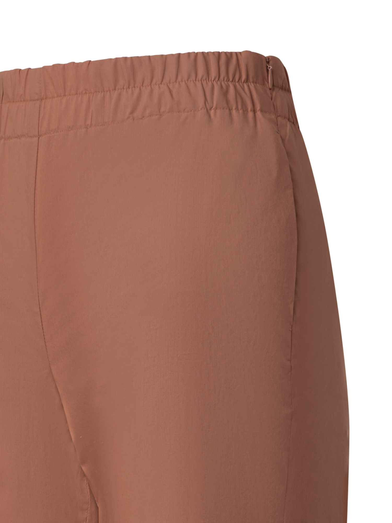 Designer Tapered Cotton Pants with Elastic Waist - brown