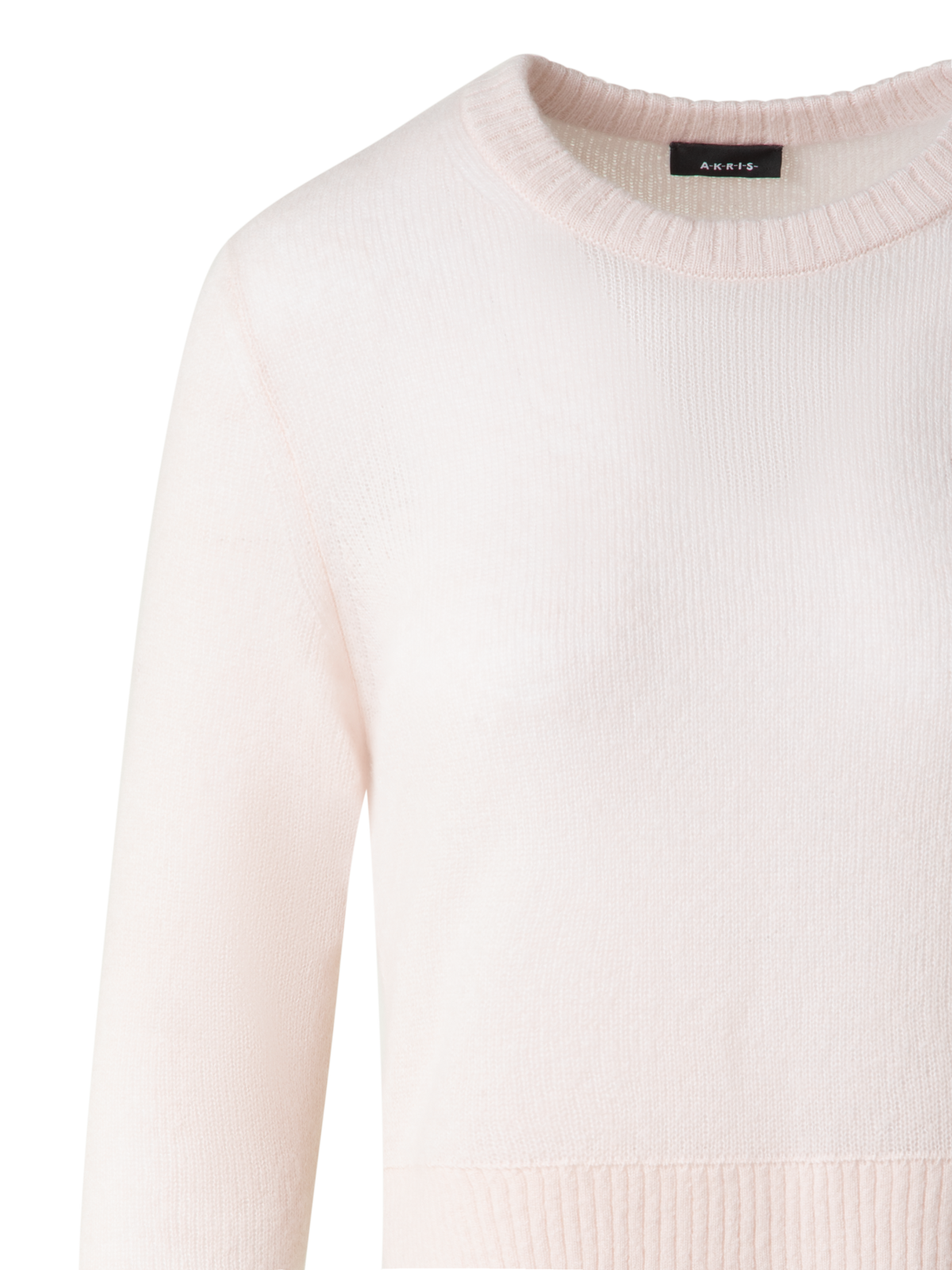 Designer Cashmere Silk Sweater with Bracelet Sleeves - neutral - pastel - beige