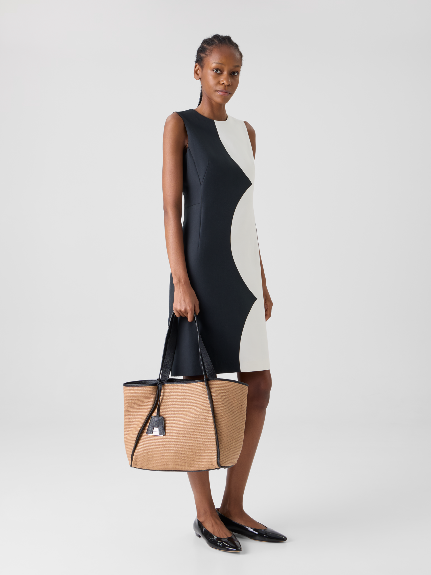 Designer Sheath Dress with Cloud Print - multicolor