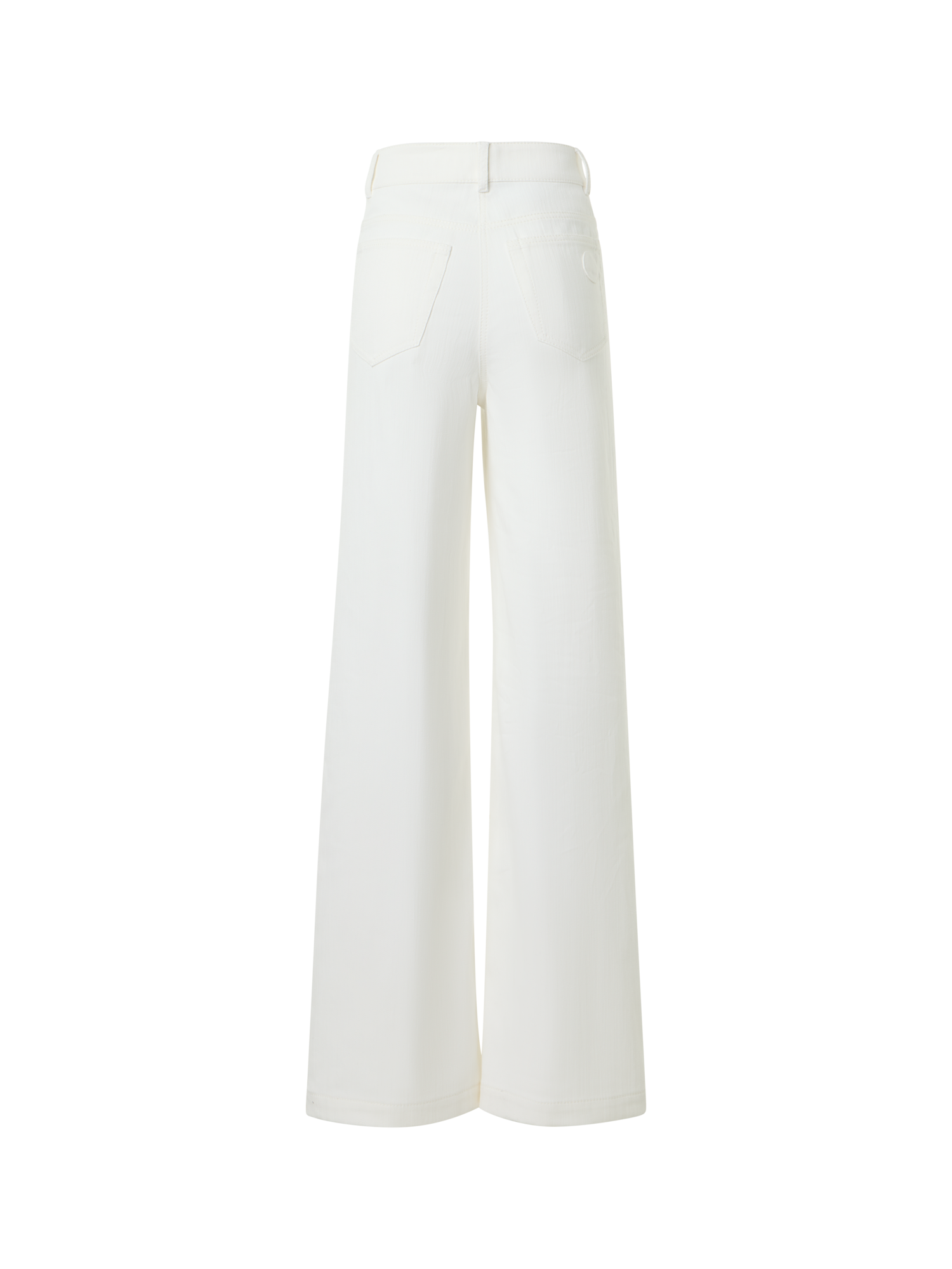 Designer Cooper Wide Leg Stretch Cotton Denim Pants - white