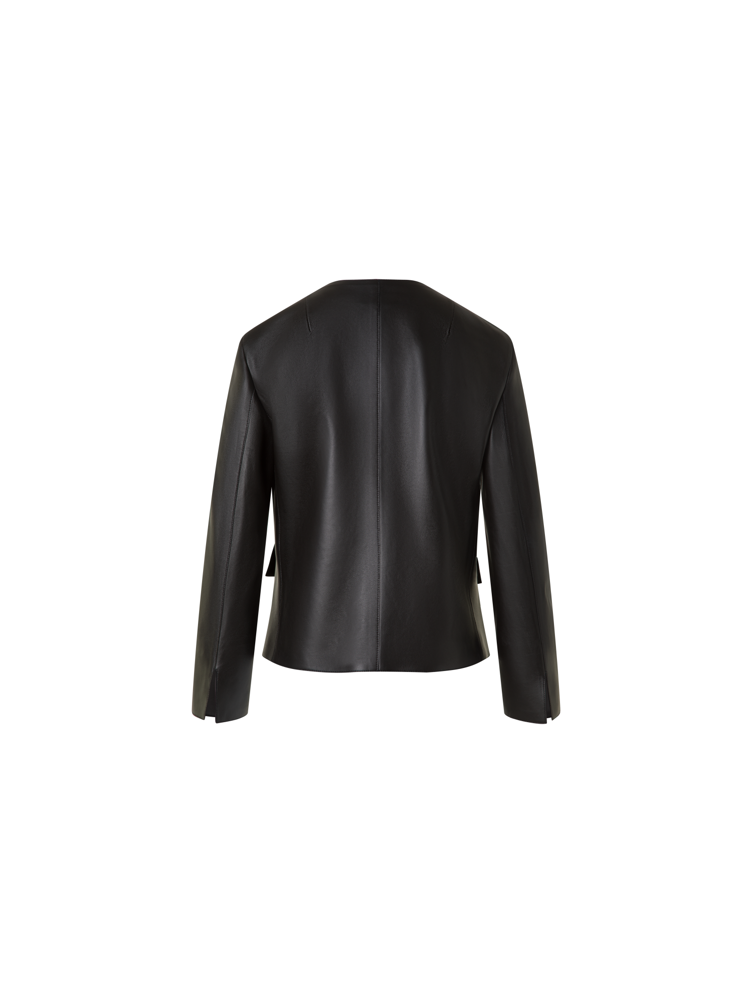 Designer Leather Jacket with Bracelet Sleeves - black - neutral