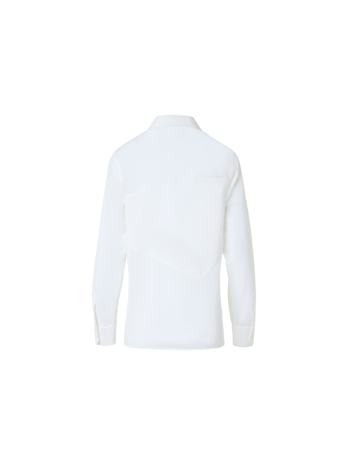 Designer Cotton Blouse with Polygon Inset - white