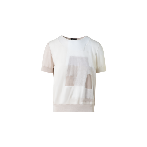 Double Layer Intarsia Knit Sweater