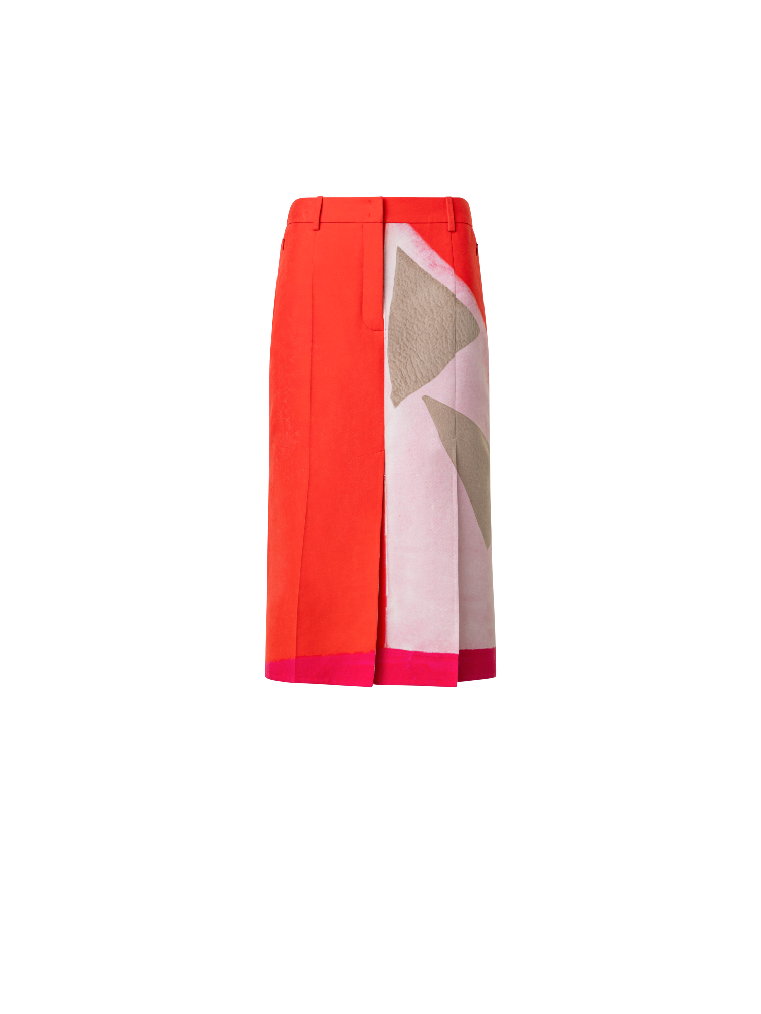 Designer Cotton Silk Skirt with Spectra Print - multicolor - orange