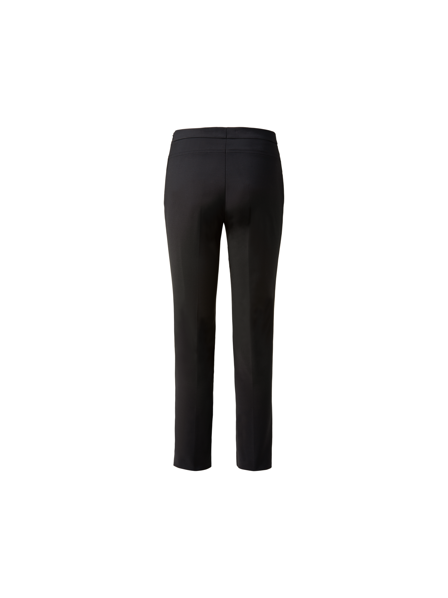 Designer Slim Ankle-Length Cotton Techno Stretch Pants - black - beige