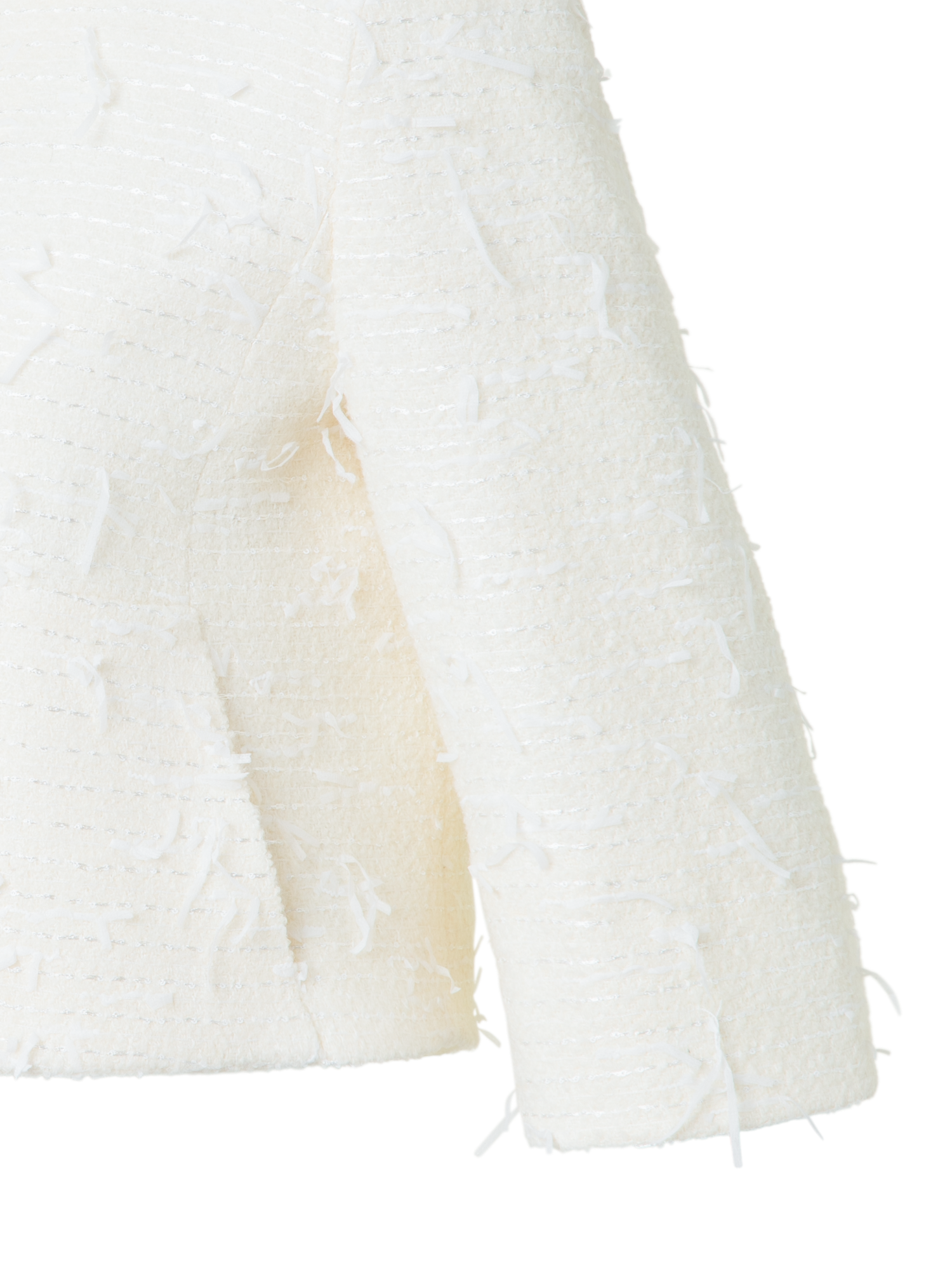 Designer Short Boxy Jacket in Sequins Bouclé - neutral - ecru - white