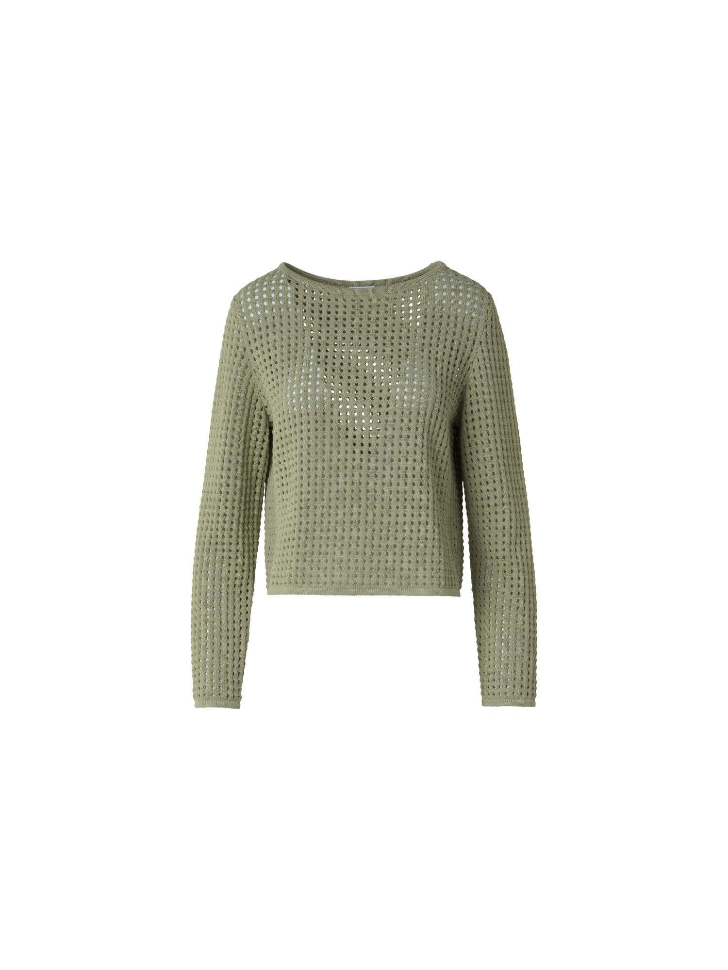 Designer Knit Sweater in Chunky Cotton Mesh - neutral - green