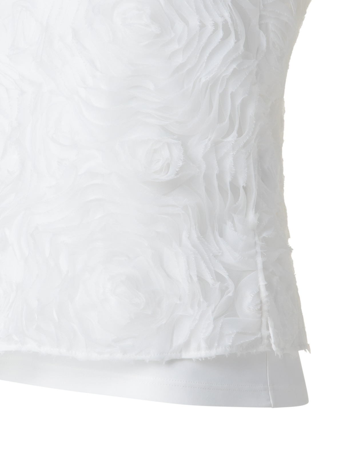 Designer Sleeveless Blouse with 3D Carnation Embroidery - neutral - ecru - white