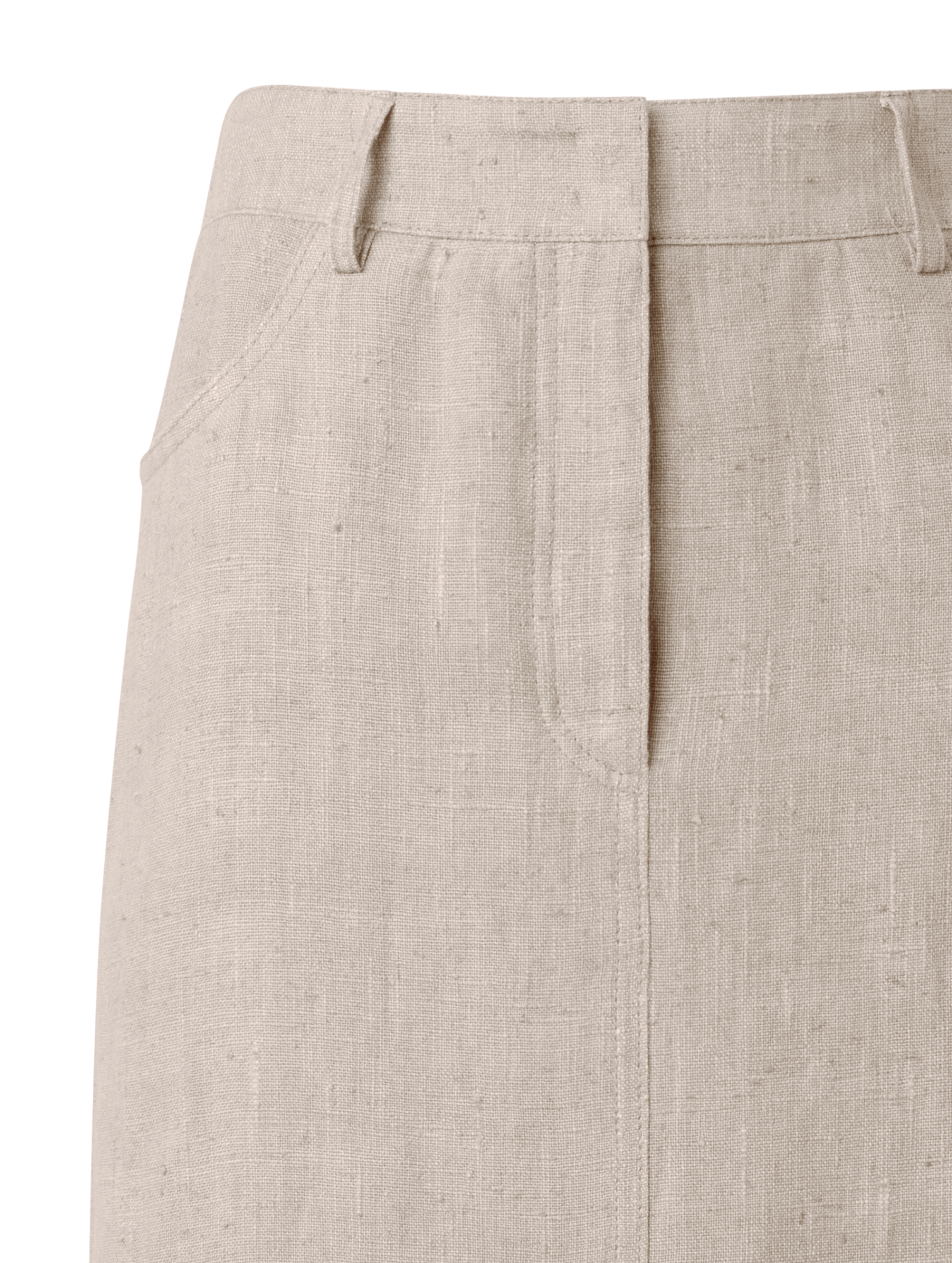 Designer Long Pencil Skirt in Linen - neutral - pastel - beige