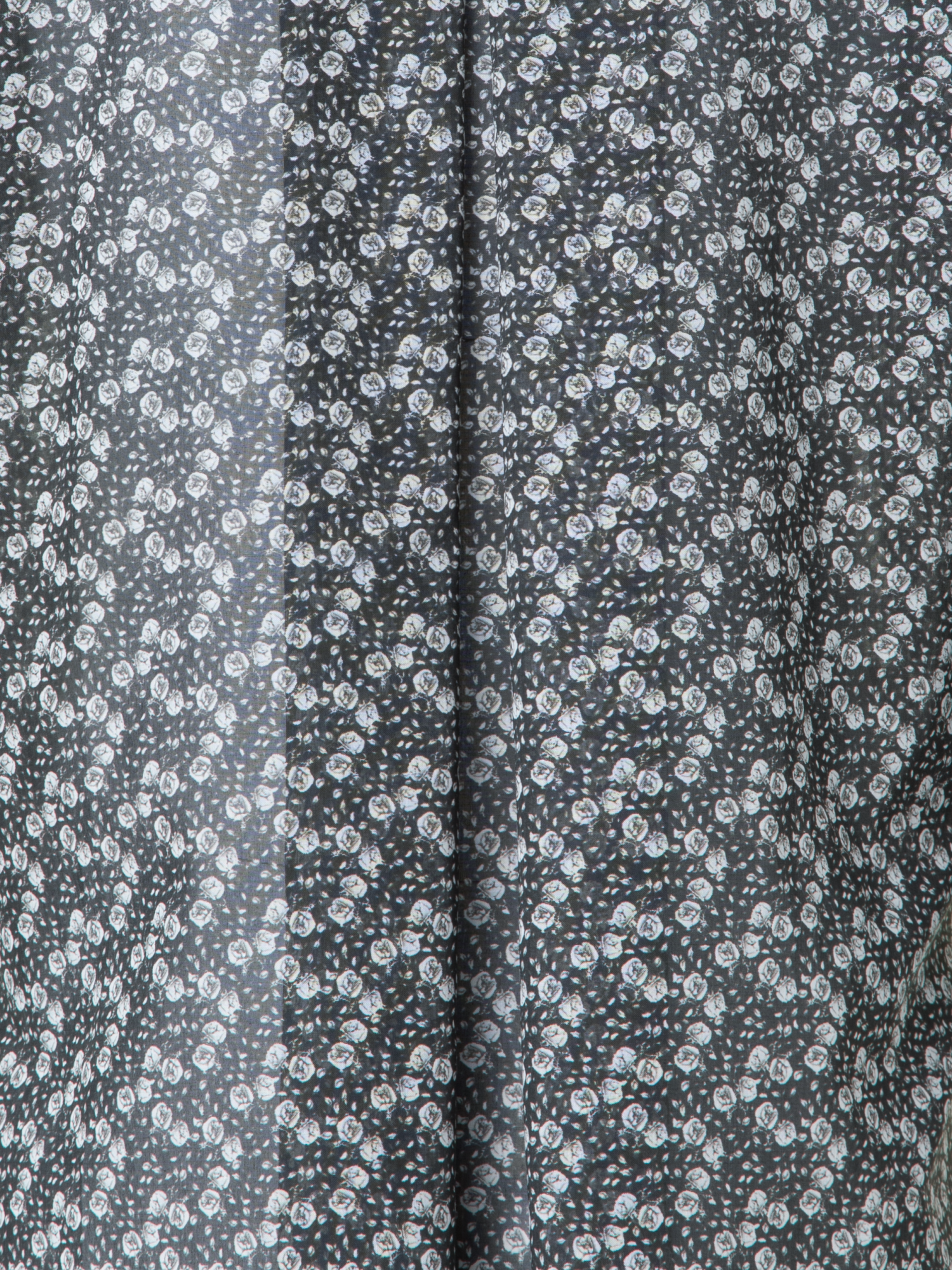 Designer Cotton Tunic Blouse with Mini Anemone Print - black - multicolor