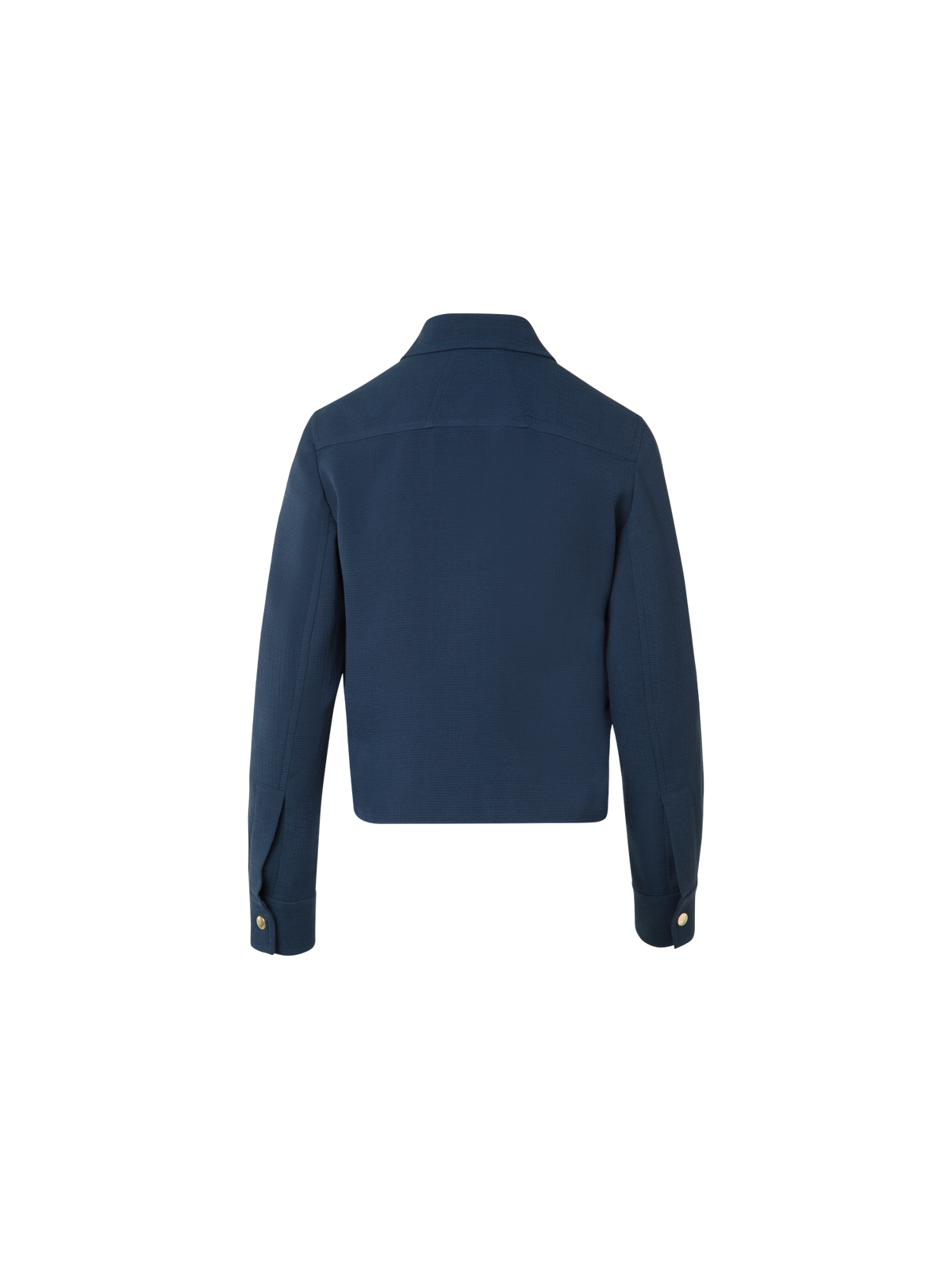 Designer Short Boxy Jacket in Cotton Double-Face - neutral - navy - blue