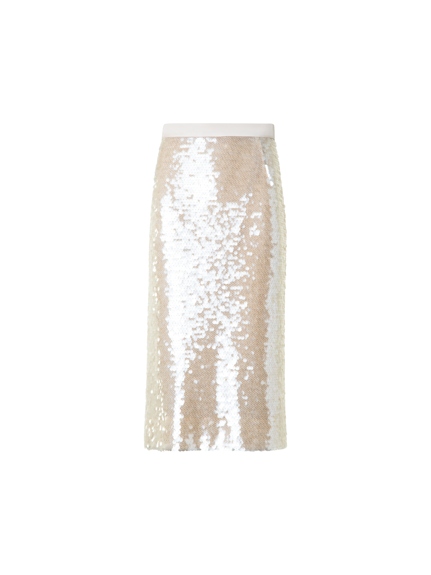 Designer Pencil Skirt in Allover Sequins - neutral - grey - beige