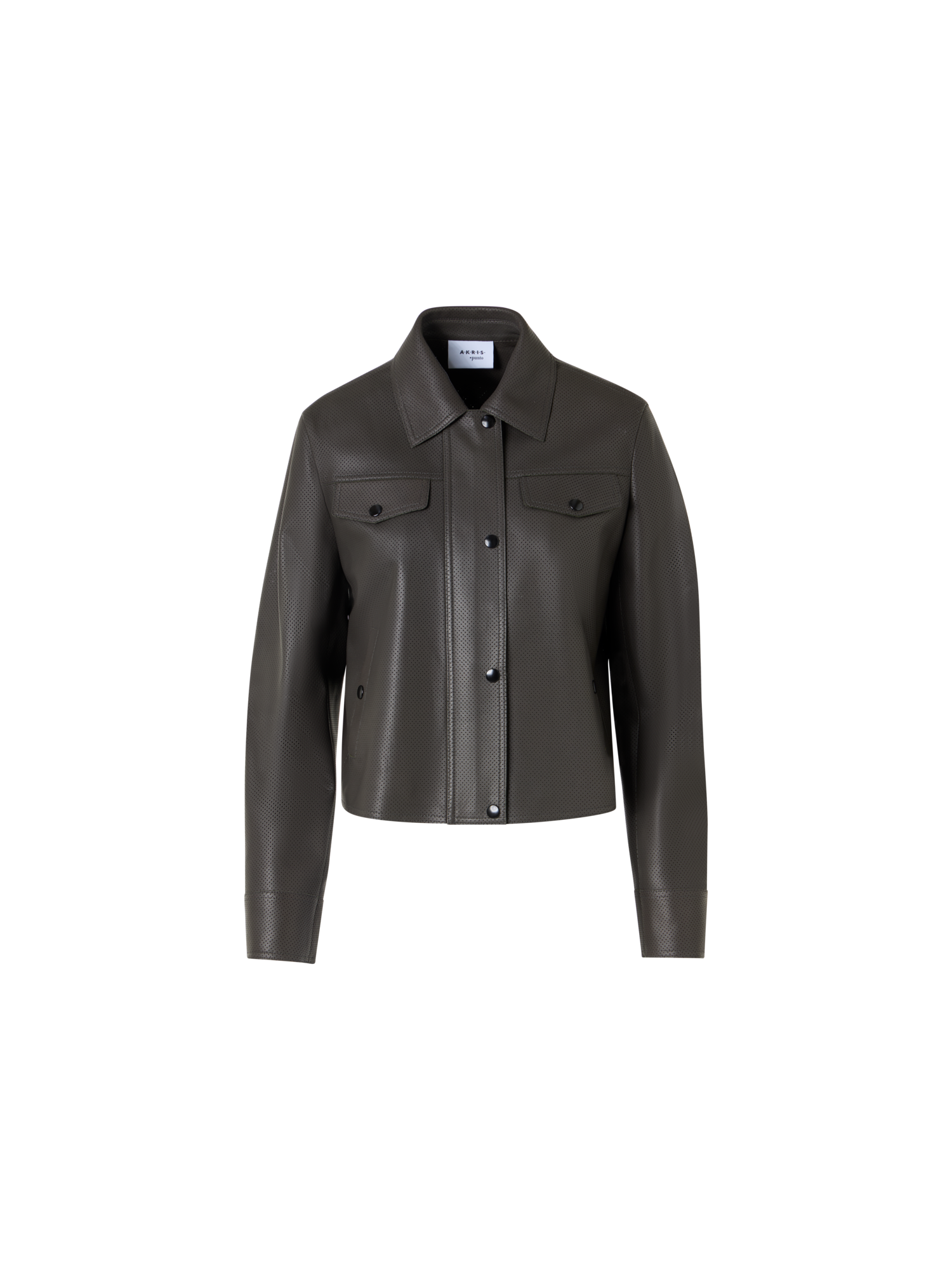 Designer Long-Sleeve Signature Pin Dot Lamb Nappa Leather Motorbike Jacket - green