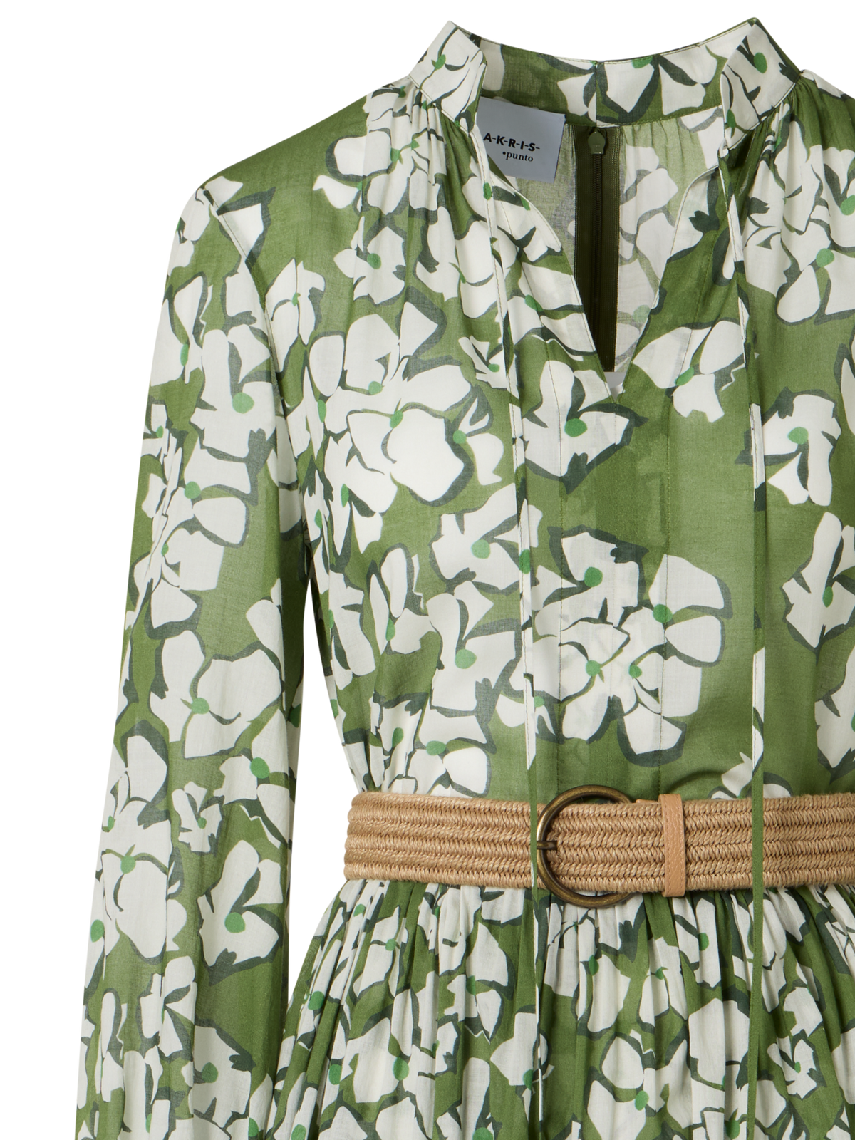Designer Long-Sleeve Papercut Flower Boho Midi Dress - multicolor