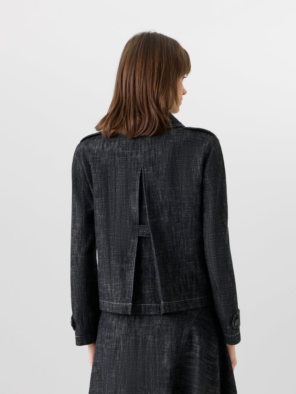 Designer Long-Sleeve Washed Heavyweight Cotton-Denim Jacket - black #editorial