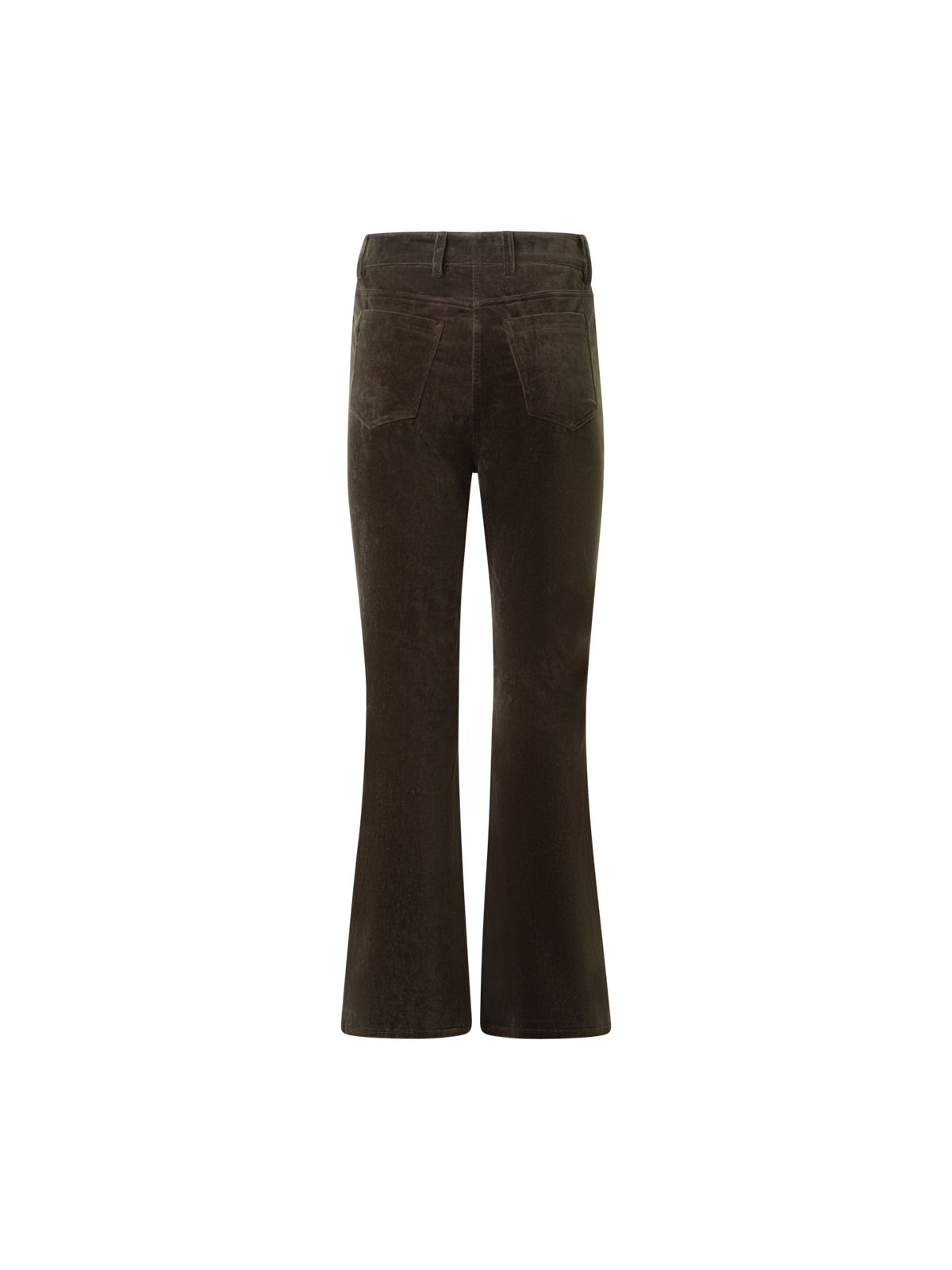 Designer Cropped Bootcut Stretch Cotton Velvet Pants - neutral - brown
