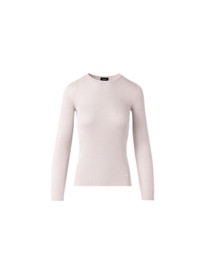 Designer Seamless Silk Cotton Knit Sweater - pink