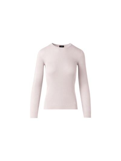 Designer Seamless Silk Cotton Knit Sweater - pink