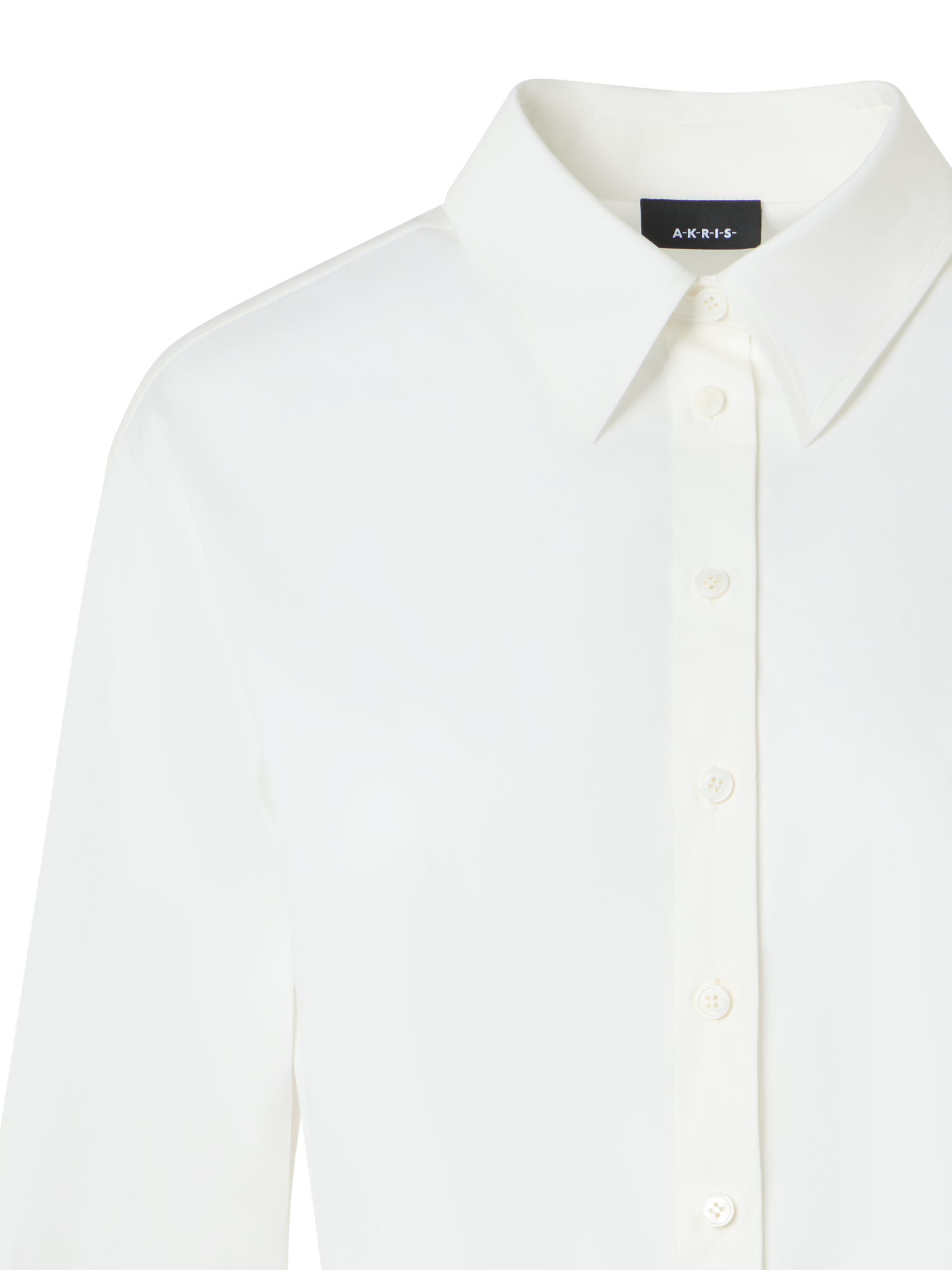 Designer Oversize Cotton Blouse with Poligon Patchwork - ecru