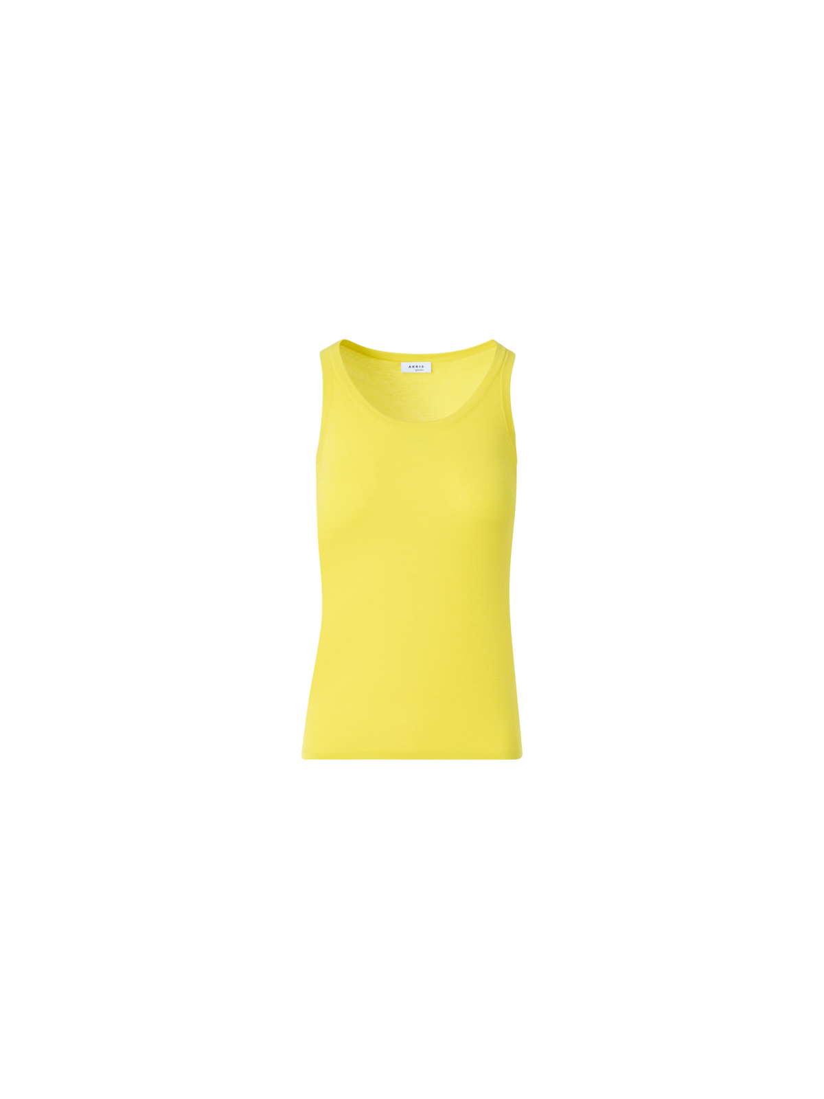 Designer Fitted Merino Wool Tank Top with Scoop Neck - yellow