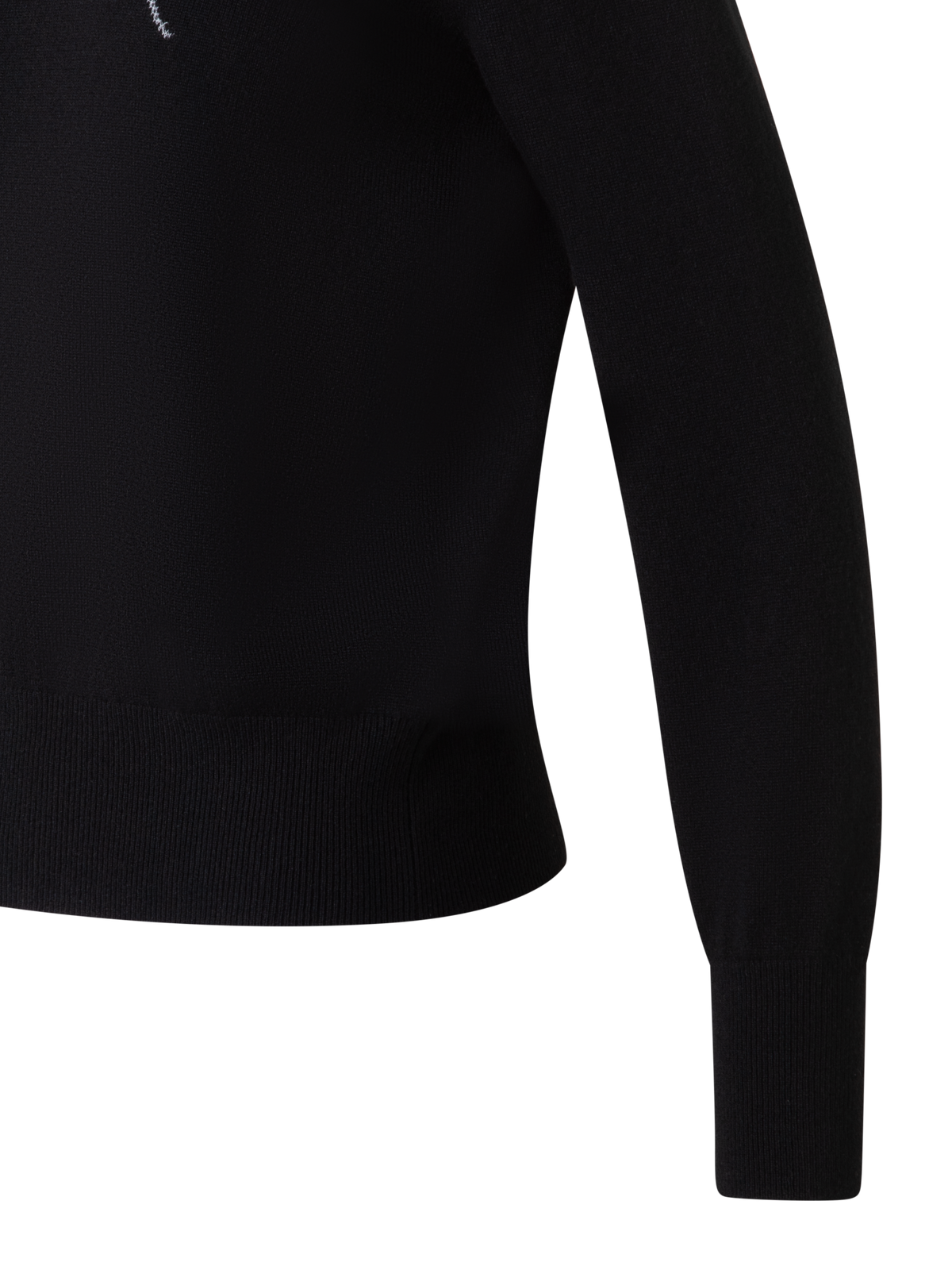 Designer Cashmere Dandelion Crew Neck Sweater - black - multicolor