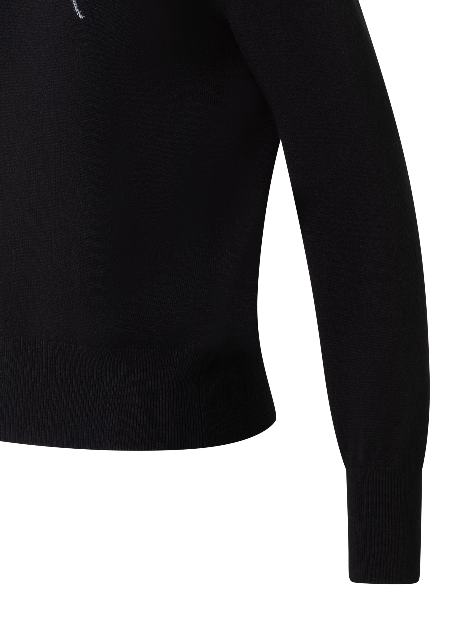Designer Cashmere Dandelion Crew Neck Sweater - black - multicolor