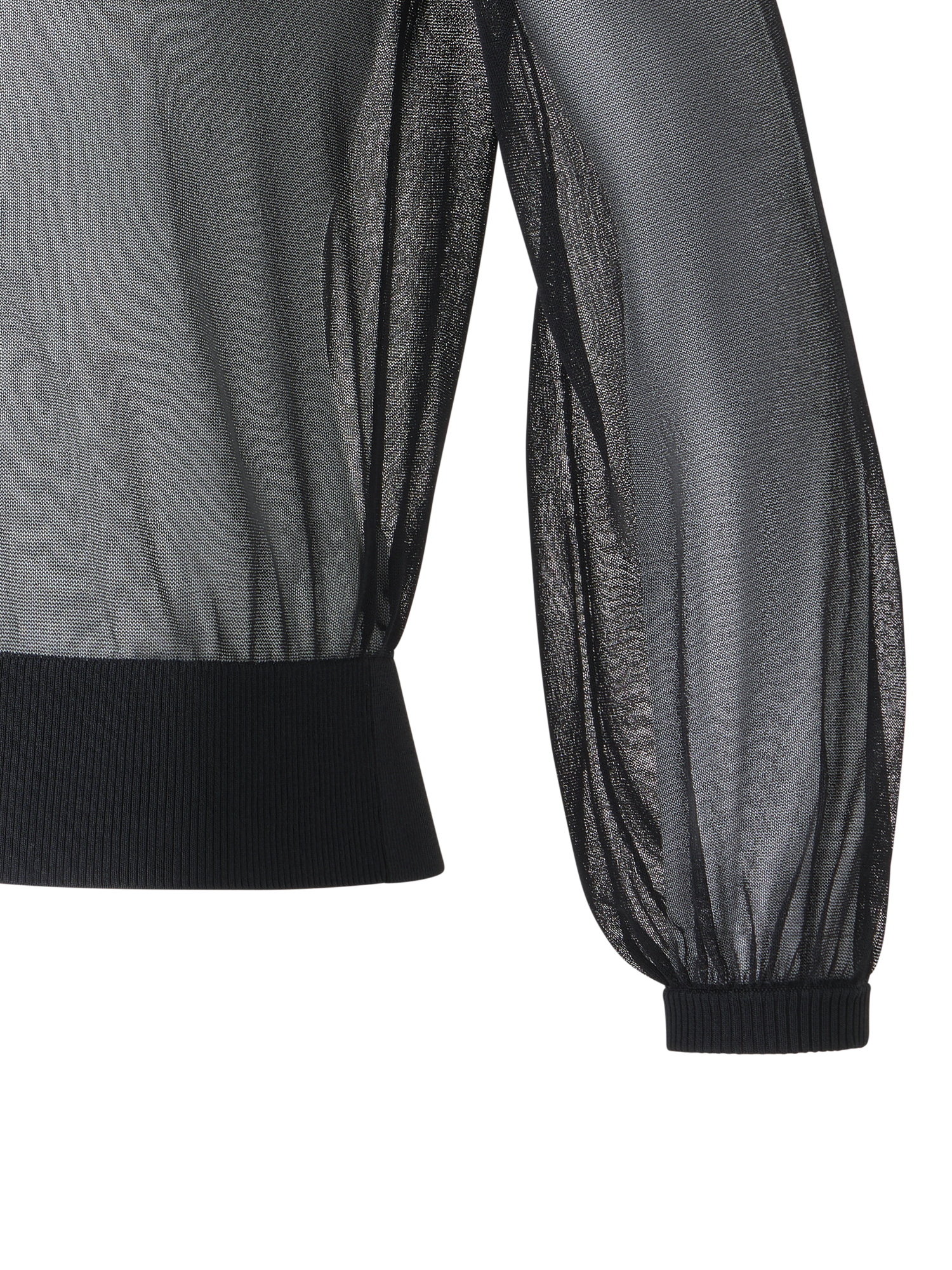 Designer Sheer Knit Cropped Cardigan - black