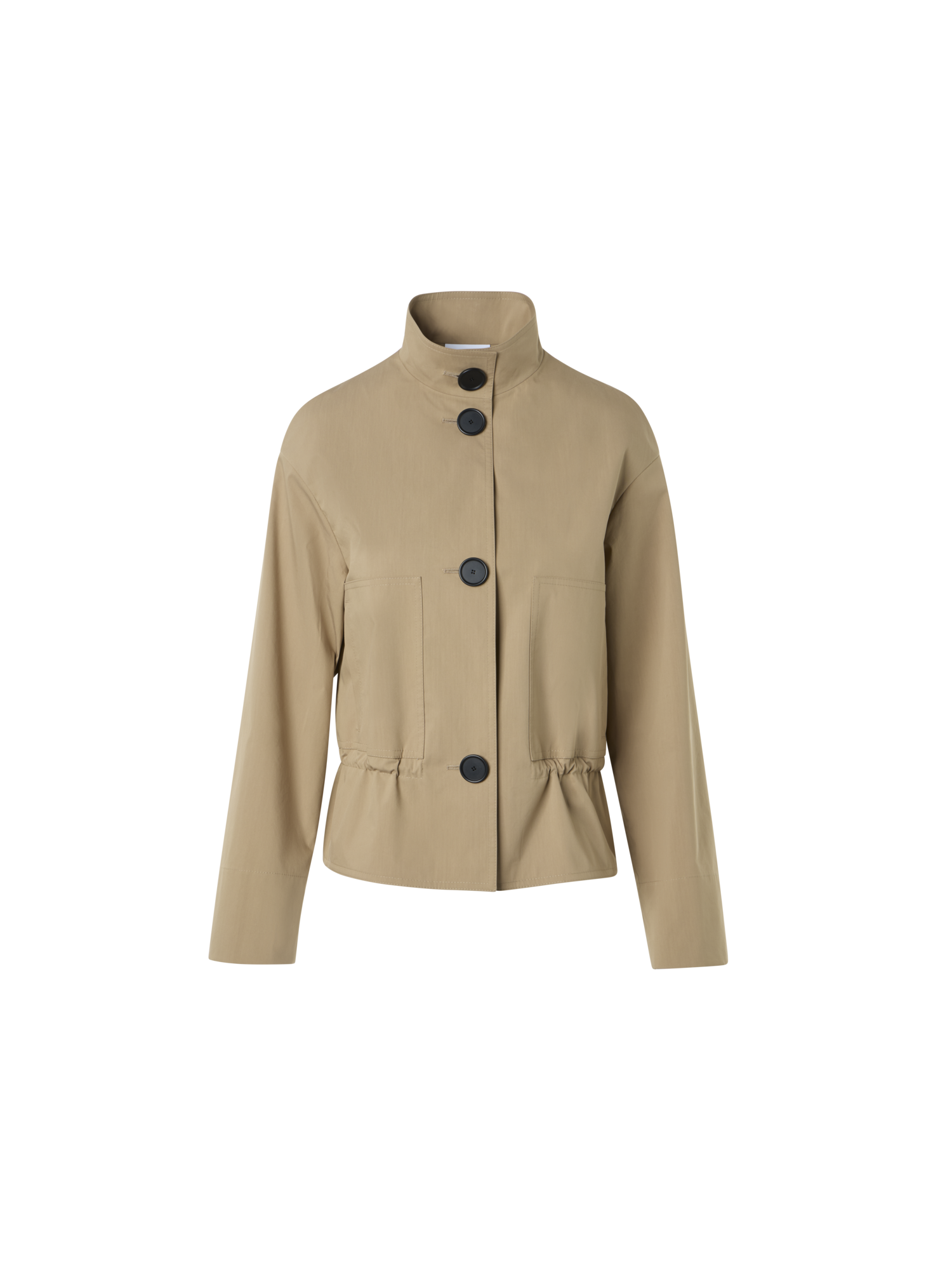 Designer Cotton Short Parka Jacket with Elastic Waist