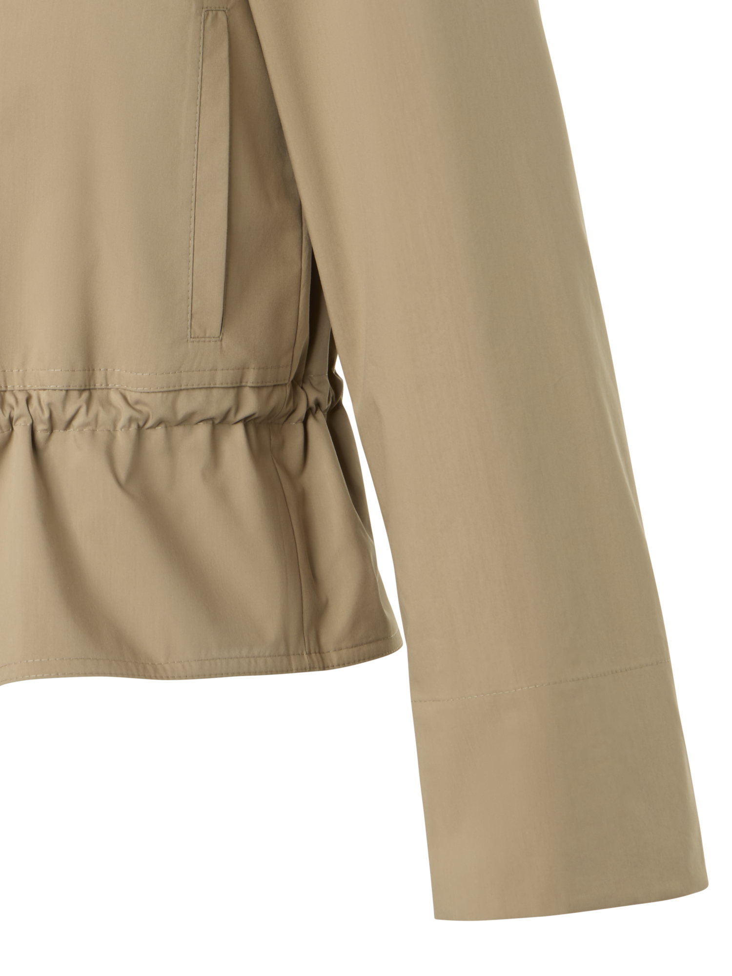 Designer Cotton Short Parka Jacket with Elastic Waist