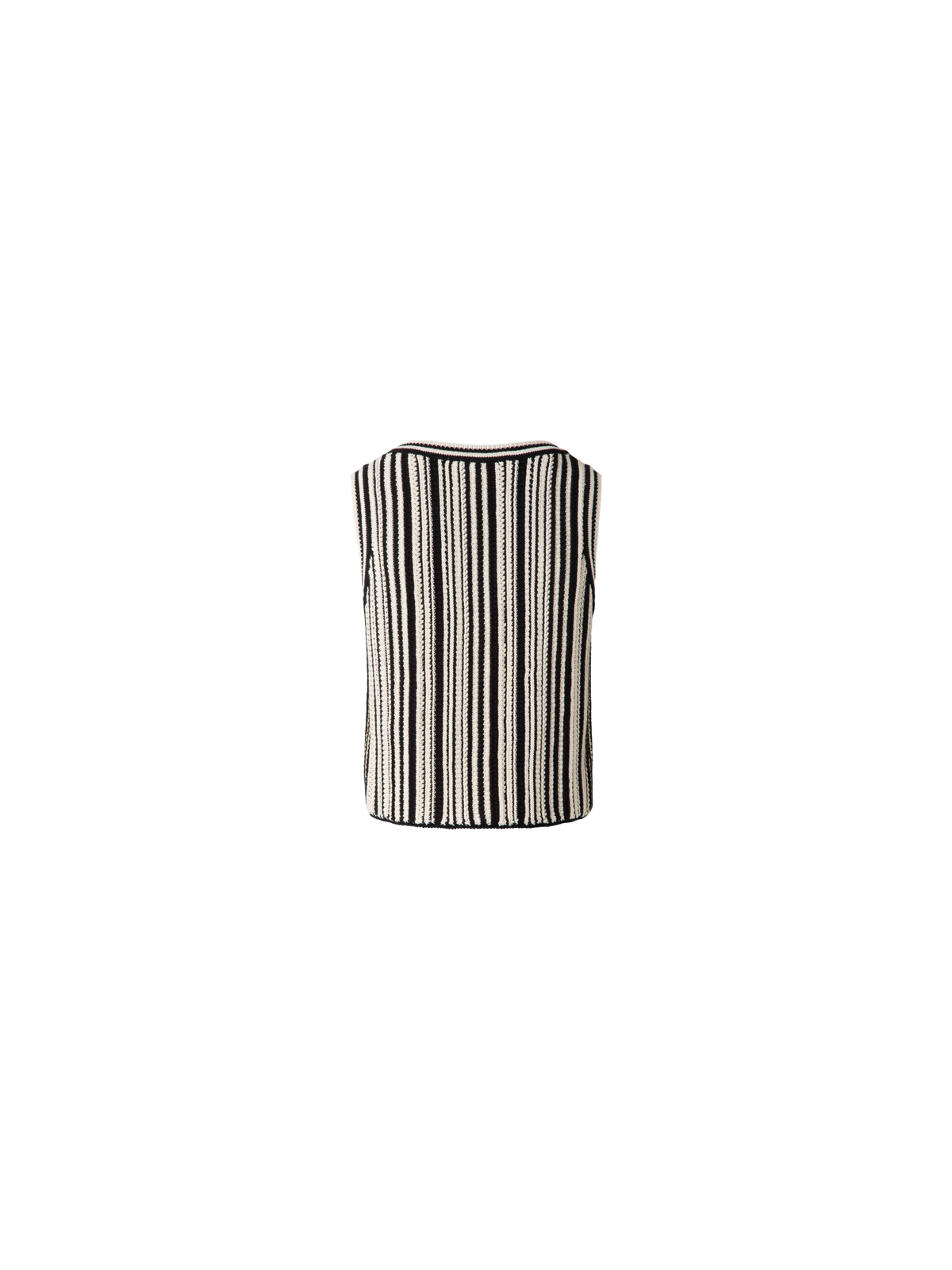 Designer Cropped Chunky Knit Top in Cotton - black - multicolor - beige