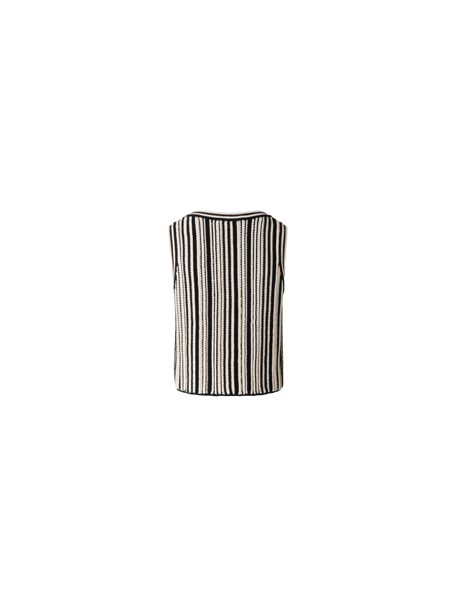Designer Cropped Chunky Knit Top in Cotton - black - multicolor - beige