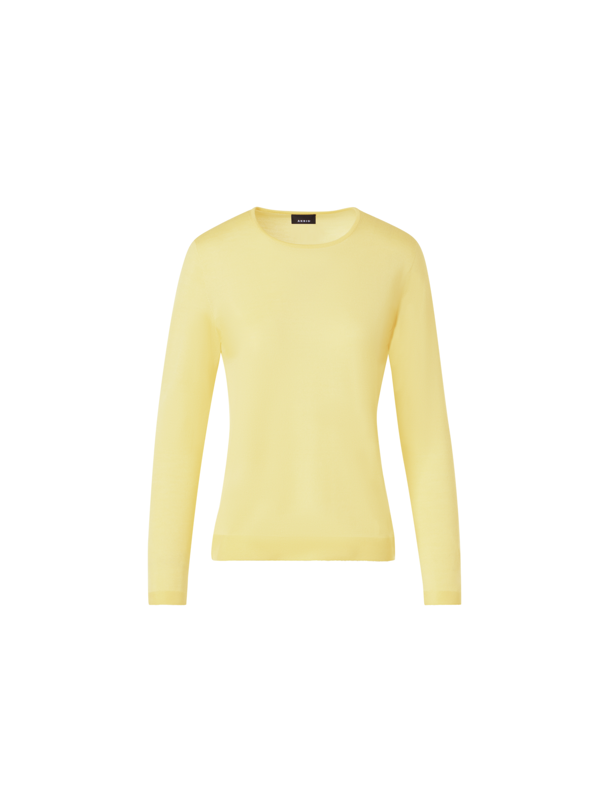 Designer Seamless Crew Neck Sweater in Cashmere Silk - yellow