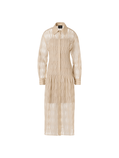 Designer High Plains Midi Shirt Dress - beige