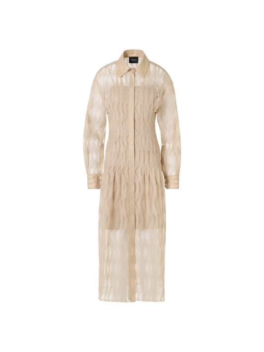 Designer High Plains Midi Shirt Dress - beige