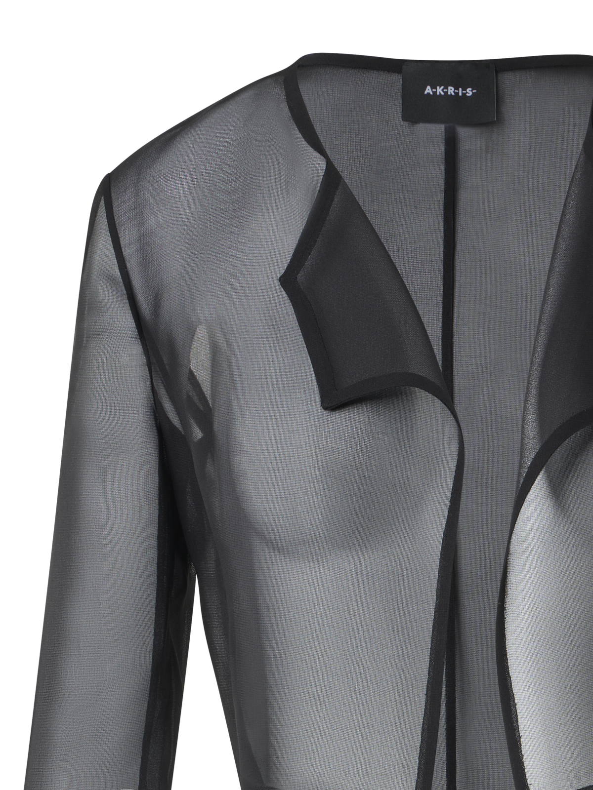 Designer Silk Organza Short Bolero - black