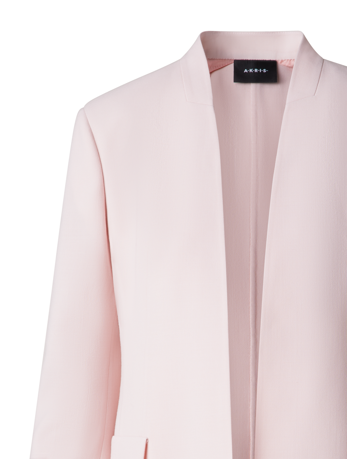 Designer Long Cardigan Style Blazer in Wool Double-Face  - pastel - pink