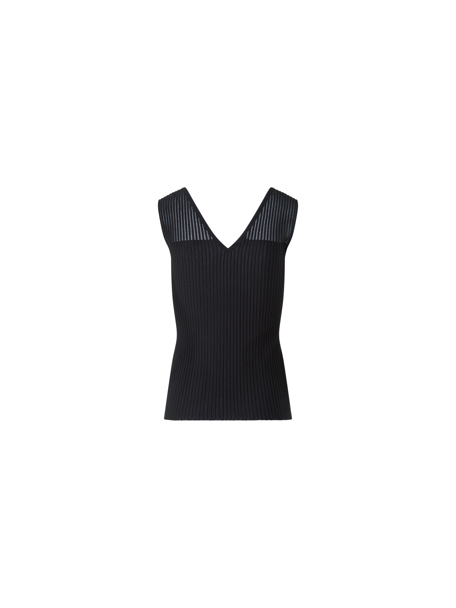 Designer Sleeveless Silk Cotton Top with Sheer Shoulder - black - neutral