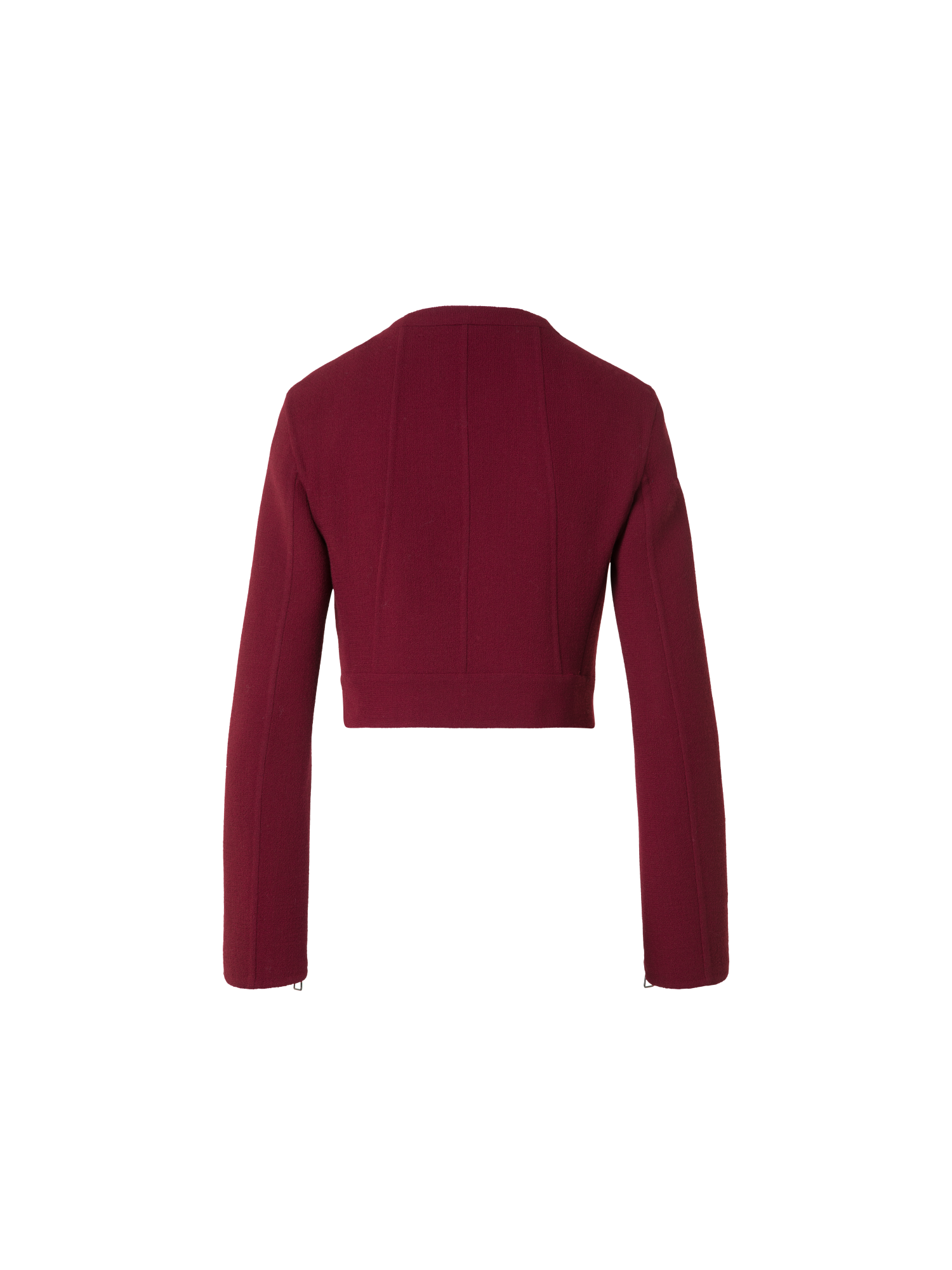 Designer Asymmetrical Cropped Jacket in Wool Double-Face - red