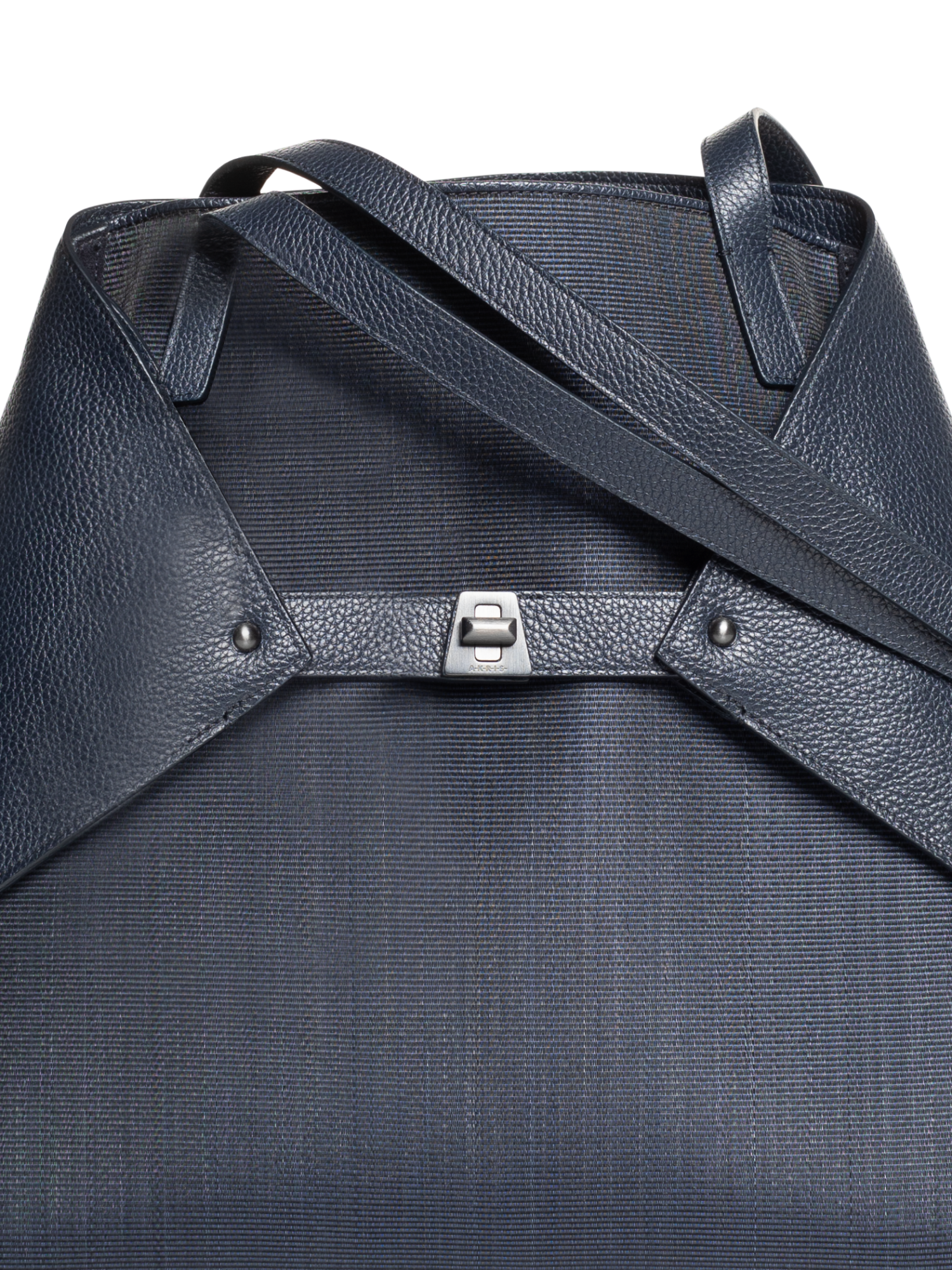 Designer Ai Medium Shoulder Tote - navy - blue