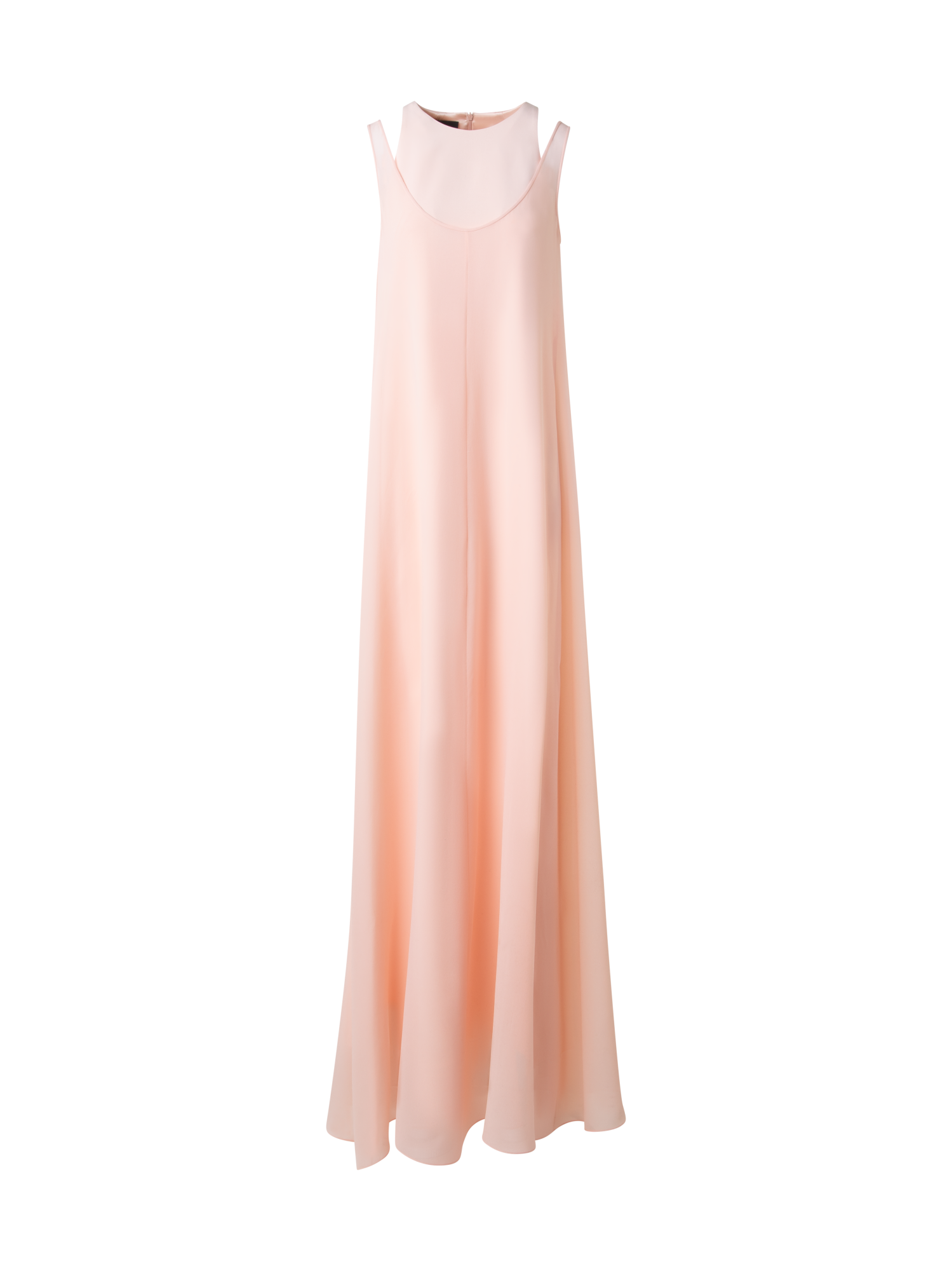 Designer Long Silk Gown with Silk Georgette Overlayer - pink