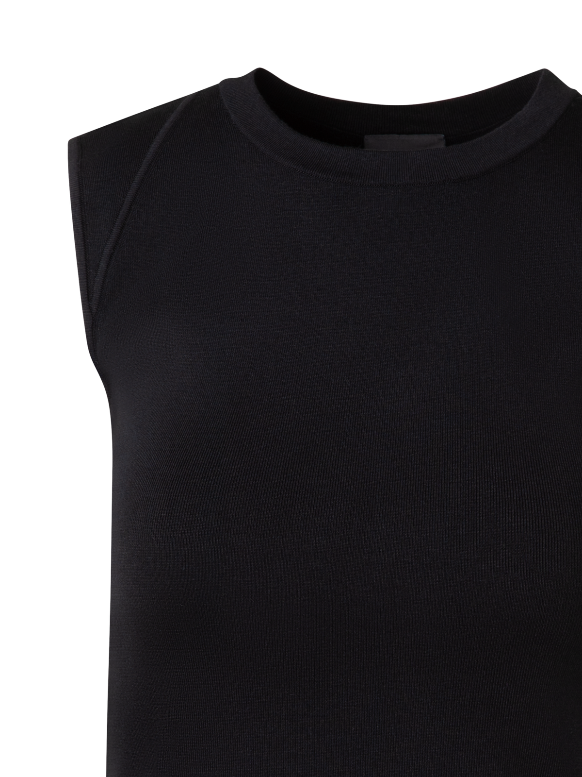 Designer Sleeveless Knit Top in Silk Stretch - black